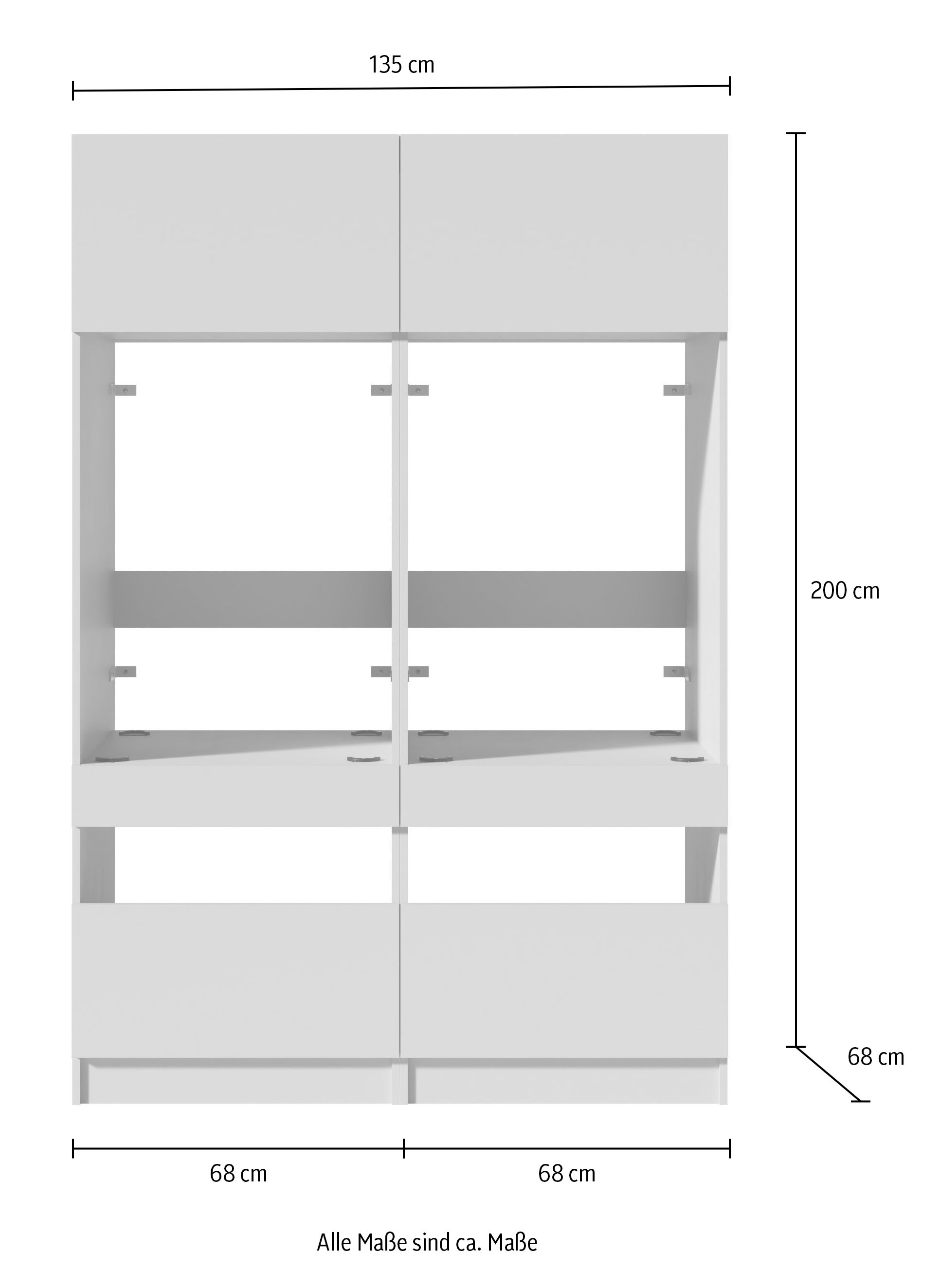 BASIC by Balculina Mehrzweckschrank-Set »Washhome B/T/H 135x68x200 cm« 2 Stk. tlg.