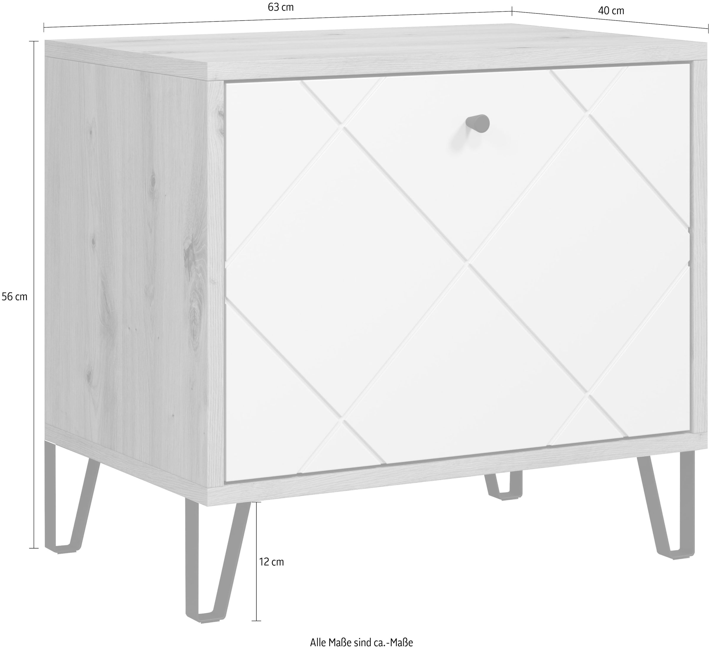 Places of Style Sitzbank »Tarragona«, (1 St.), elegante Schuhbank mit 2 Fächern und Soft-Close - (B/T/H) 63/40/56 cm