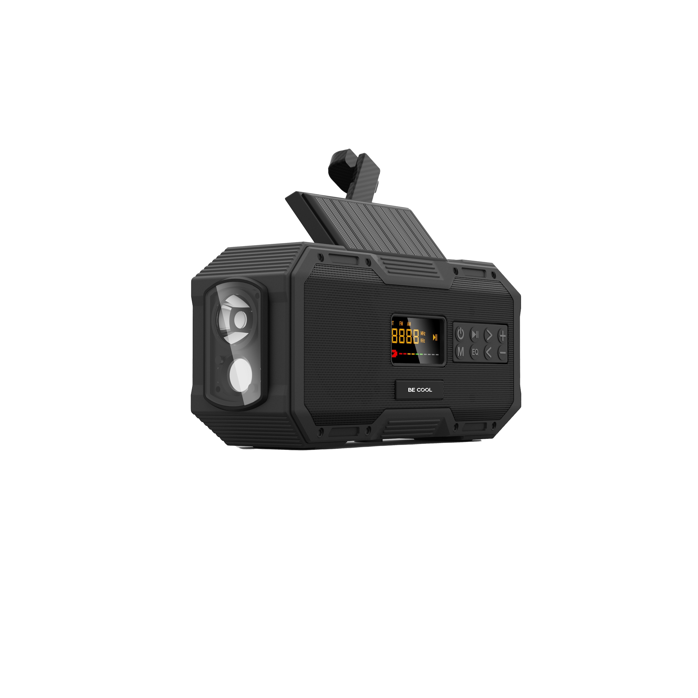 be cool Notfallradio »Outdoor Notfallradio KR587BT«, (Bluetooth AM-Tuner-FM-Tuner 7 W), aufladbar via Steckdose/Kurbel/Solar, Temperaturanzeige