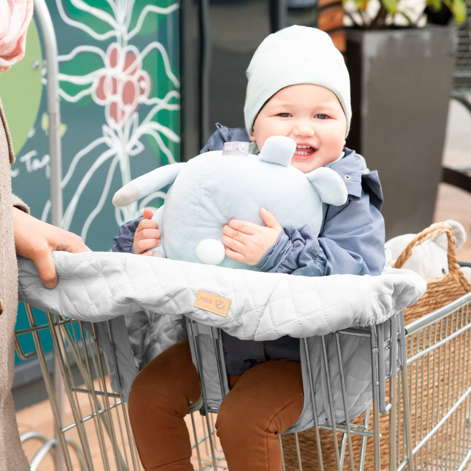 roba® Tragetuch »Style, anthrazit«, Einkaufswagenschutz inkl. Tragerucksack