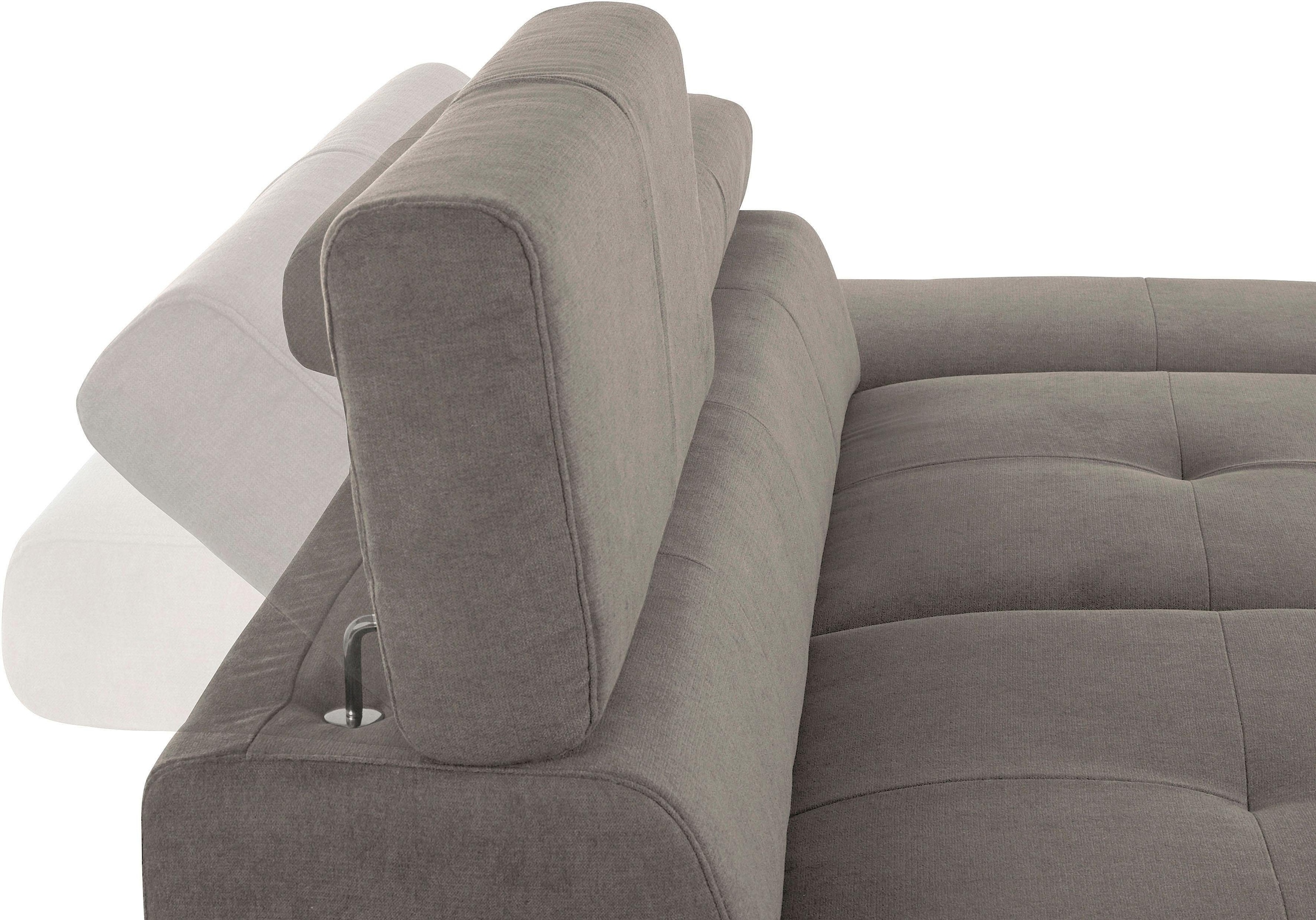 COTTA Polstergarnitur »Enterprise«, (Set), Set bestehend aus: 2-Sitzer mit Kopfteilverstellung & Hocker