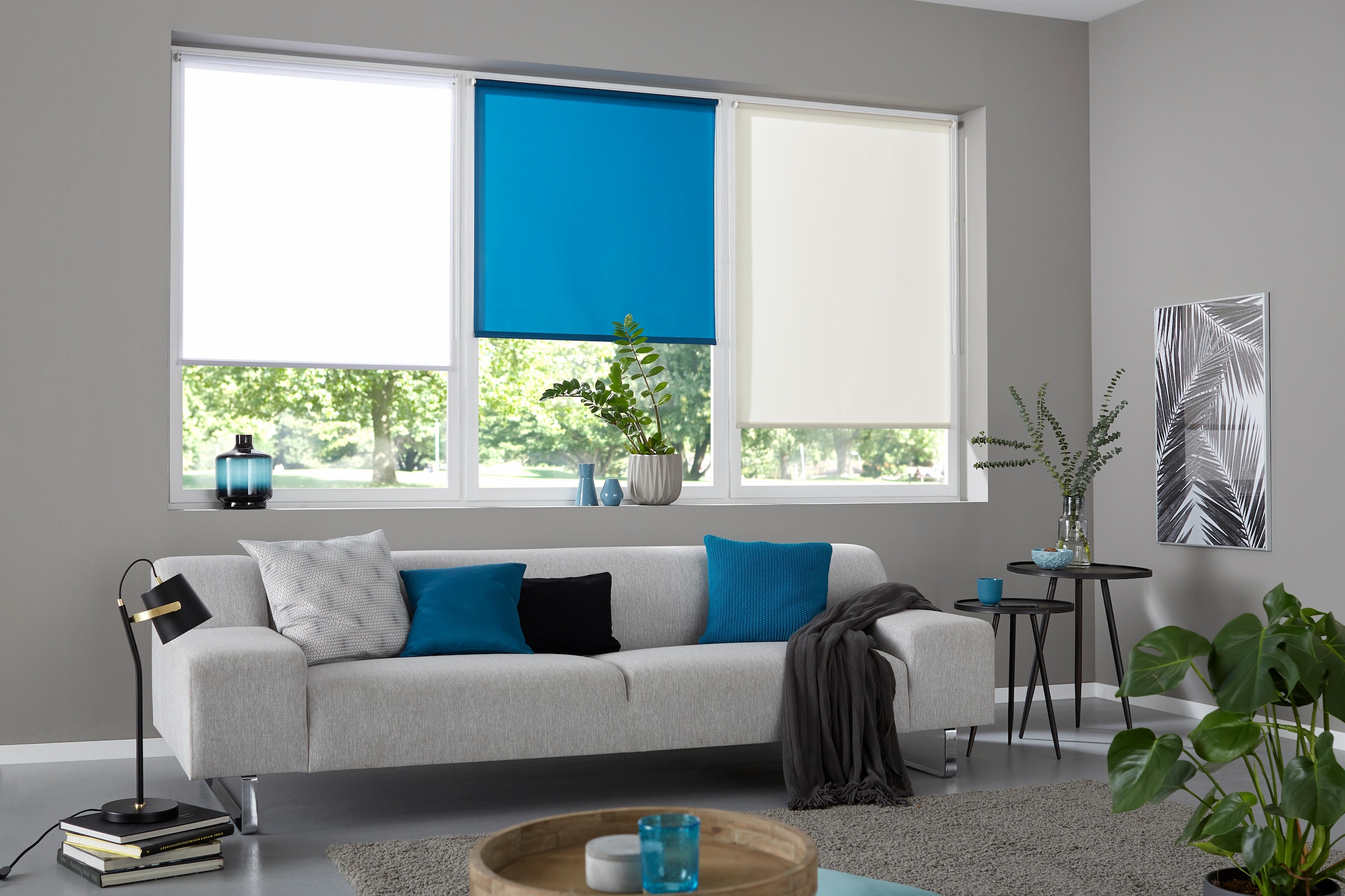 my home Seitenzugrollo »Themse-Uni« Lichtschutz Sichtschutz ohne Bohren freihängend Bestseller mit 1500 4,5-Sterne-Bewertungen, Klemmträger Bestseller