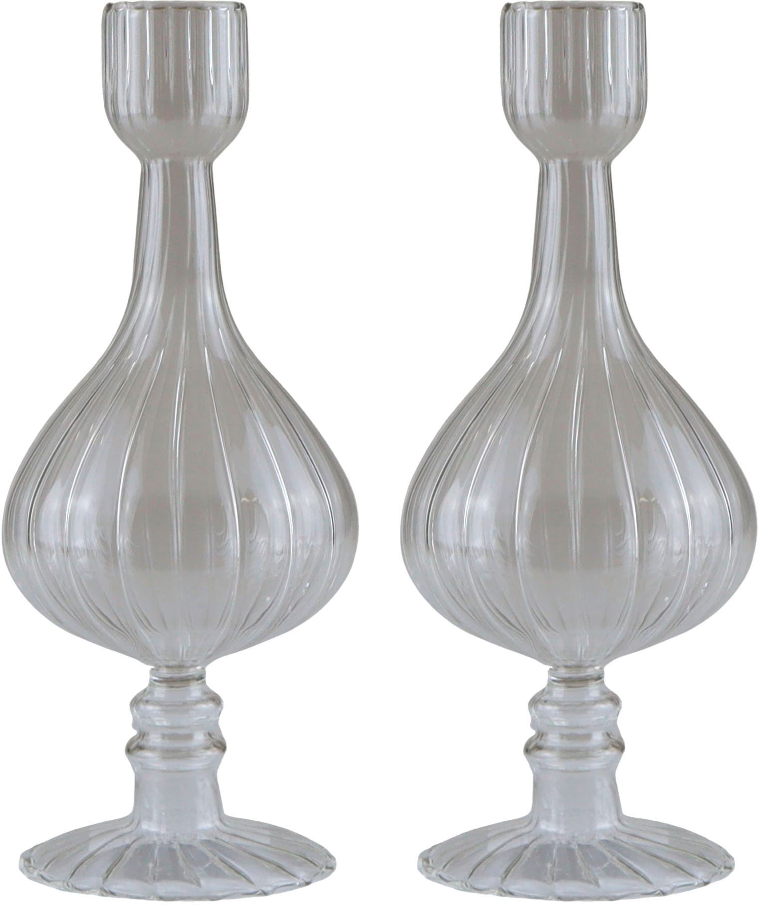 Dekovase »Tischvase aus Glas, Höhe ca. 24 cm«, (Set, 2 St.), Glasvase, Dekoobjekt