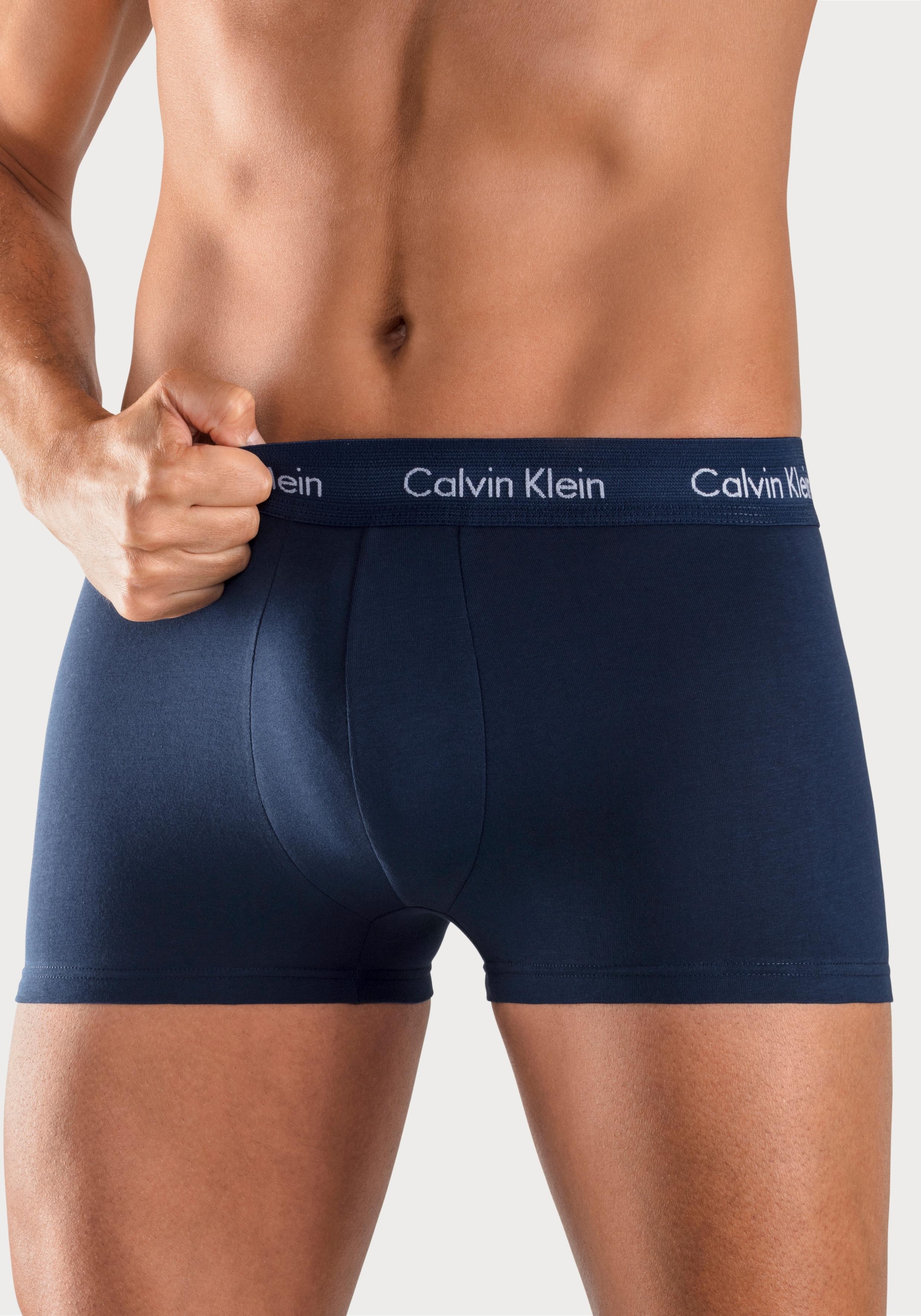 Calvin Klein Underwear Trunk, (3 St.), in blautönen mit Logo-Elastikbund