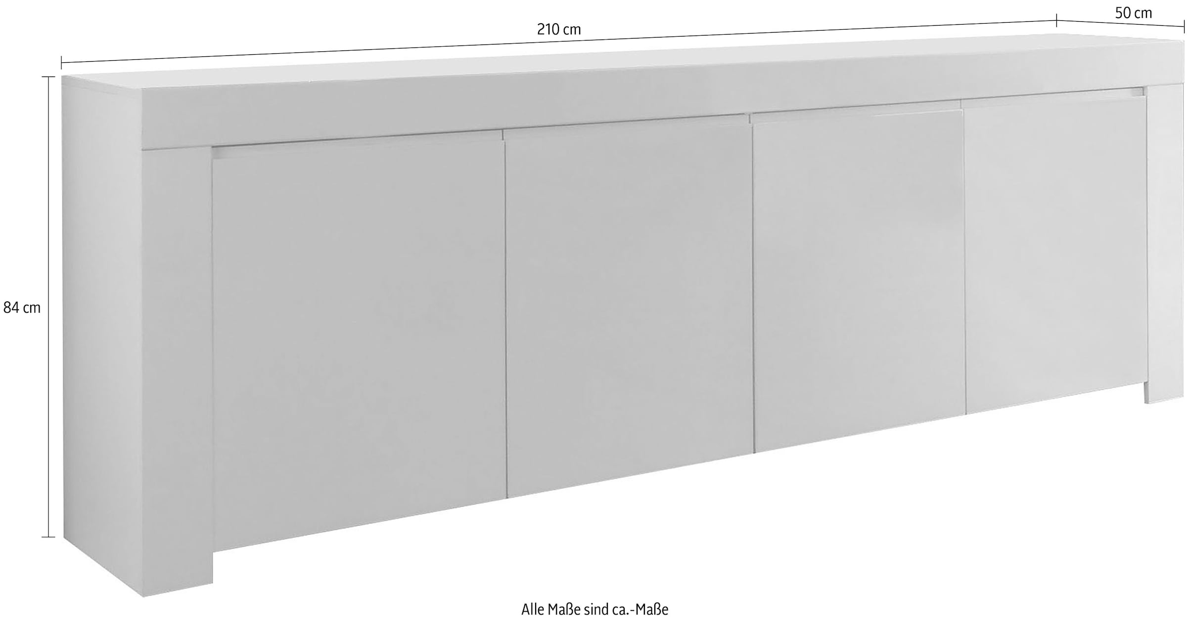 INOSIGN Sideboard »Amalfi«, (1 St.), Breite 210 cm