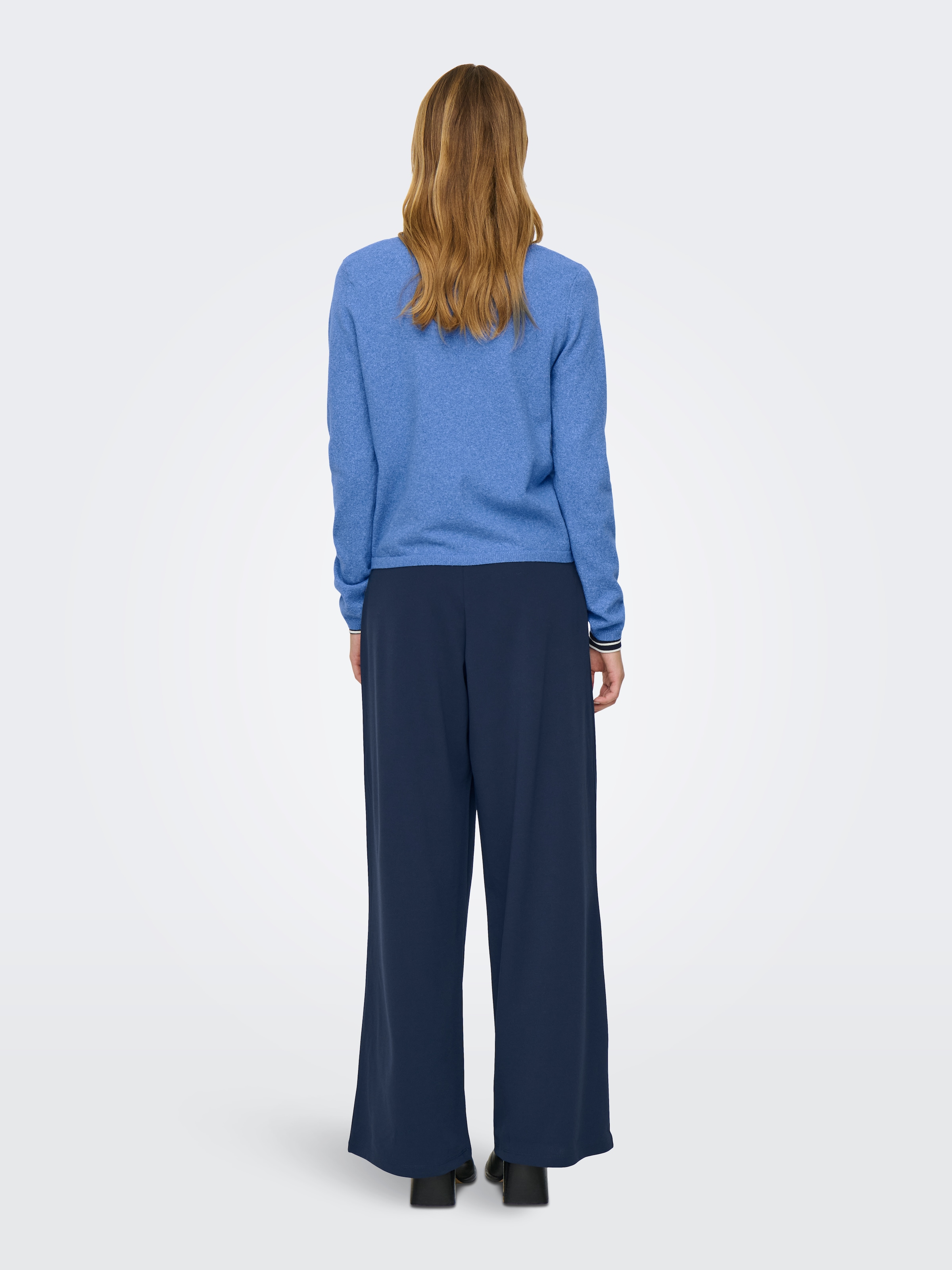 ONLY V-Ausschnitt-Pullover »ONLLOYAL LIFE LS V-NECK PULLO KNT NOOS« Materialmix