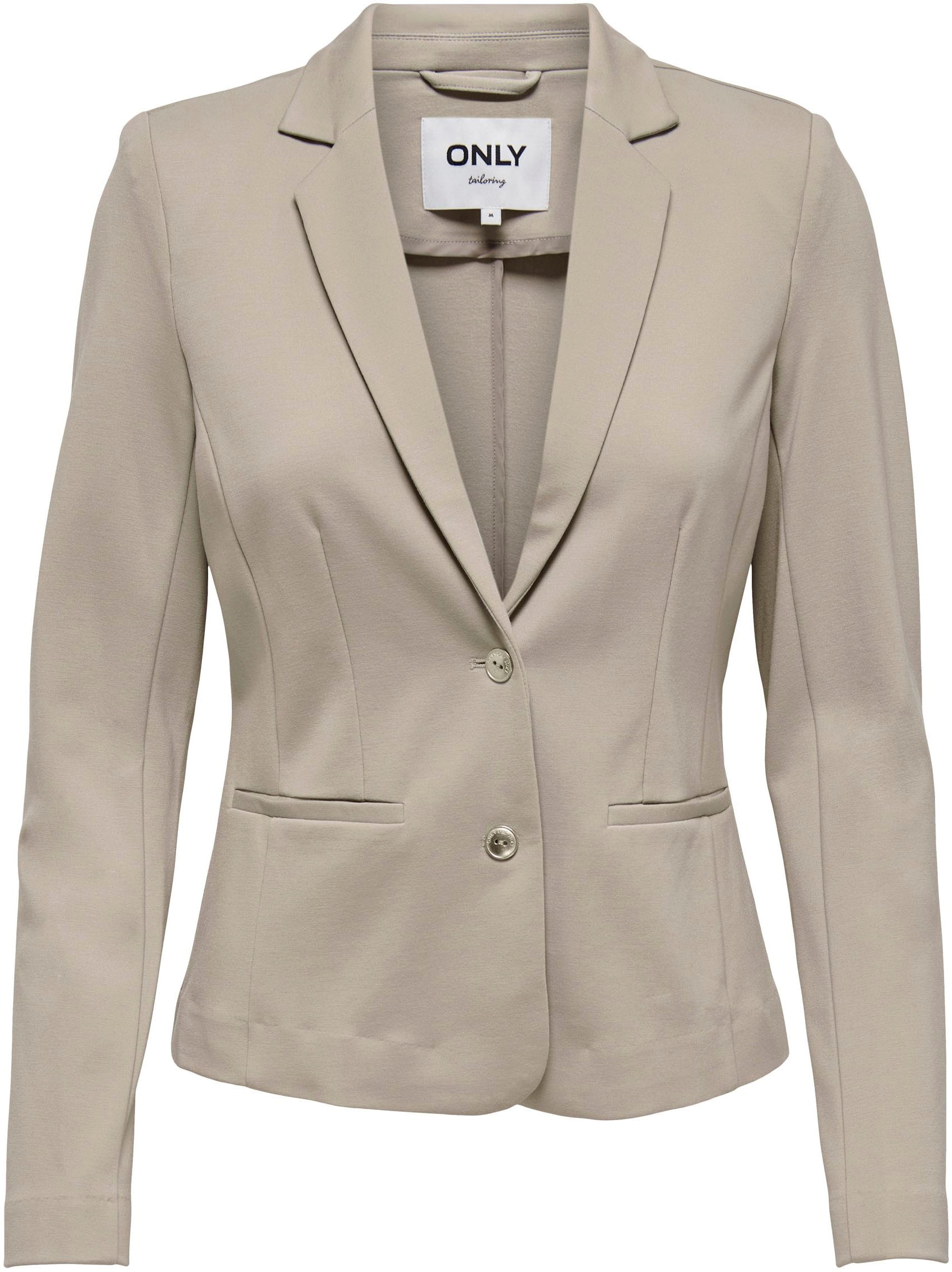 ONLY Jerseyblazer »ONLPOPTRASH – 2-Knopf Blazer mit taillierter Silhouette« regular fit, Milano Rib, Materialmix, Reverskragen, unifarben