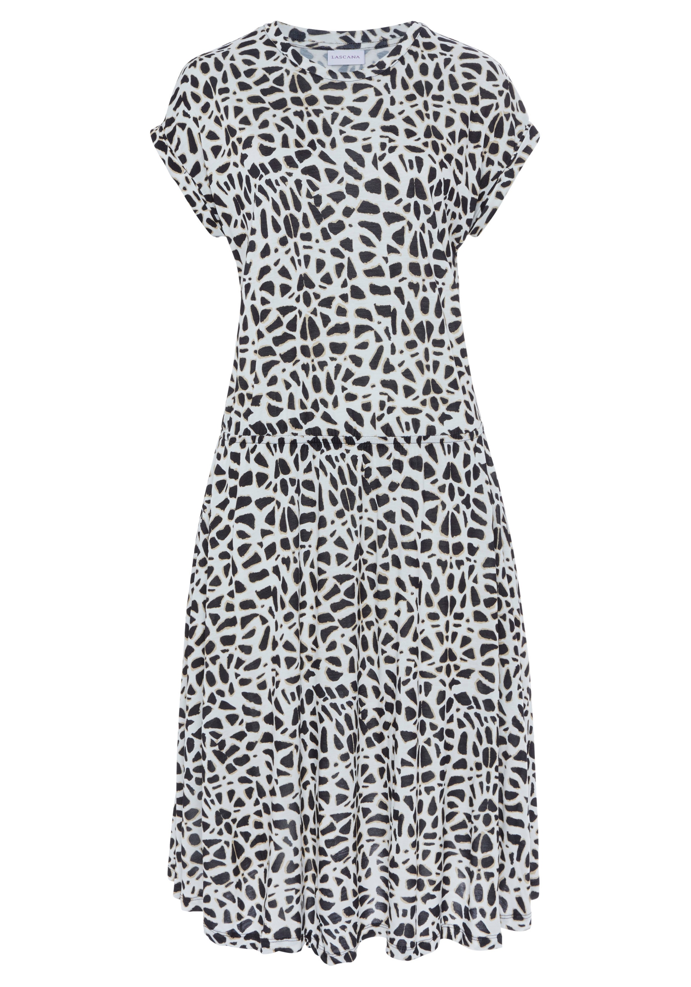 LASCANA Jerseykleid, mit Animalprint, kurzärmliges Sommerkleid, casual-chic