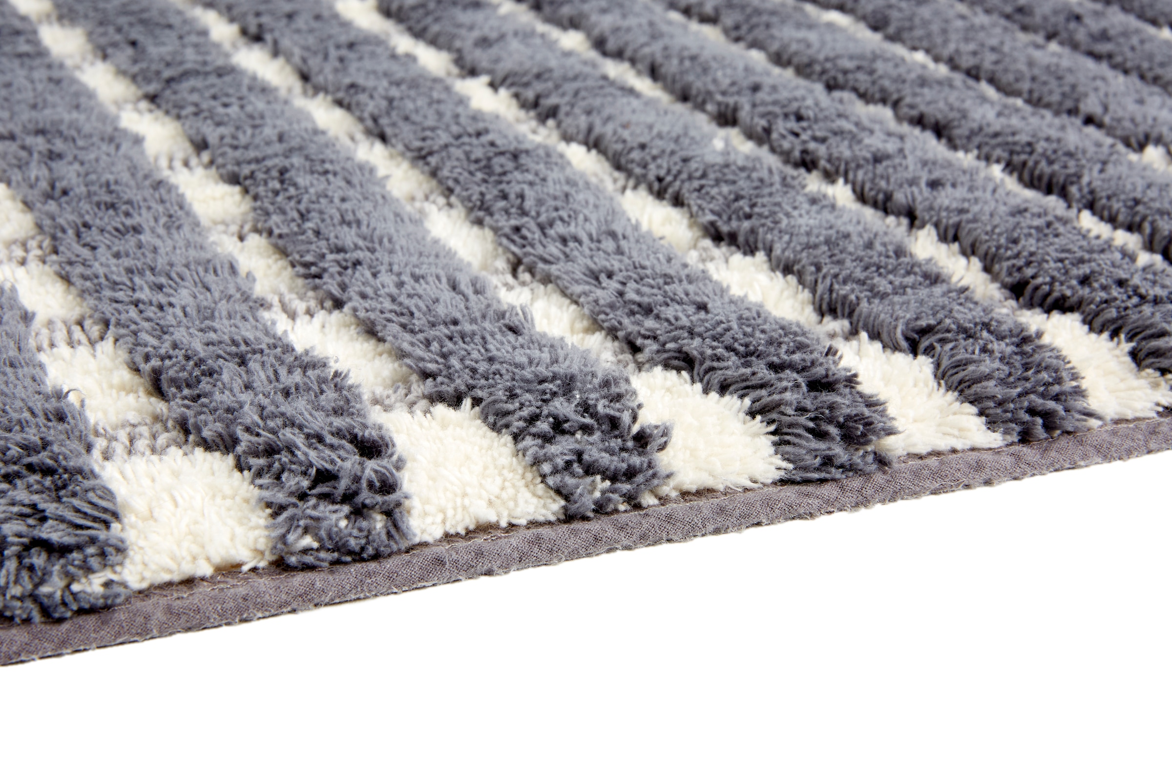 SCHÖNER WOHNEN-Kollektion Badematte »»Bahamas Gitter«« Höhe 20 mm rutschhemmend beschichtet fußbodenheizungsgeeignet waschbar, Baumwolle, Badvorleger mit Fransen, Badteppich