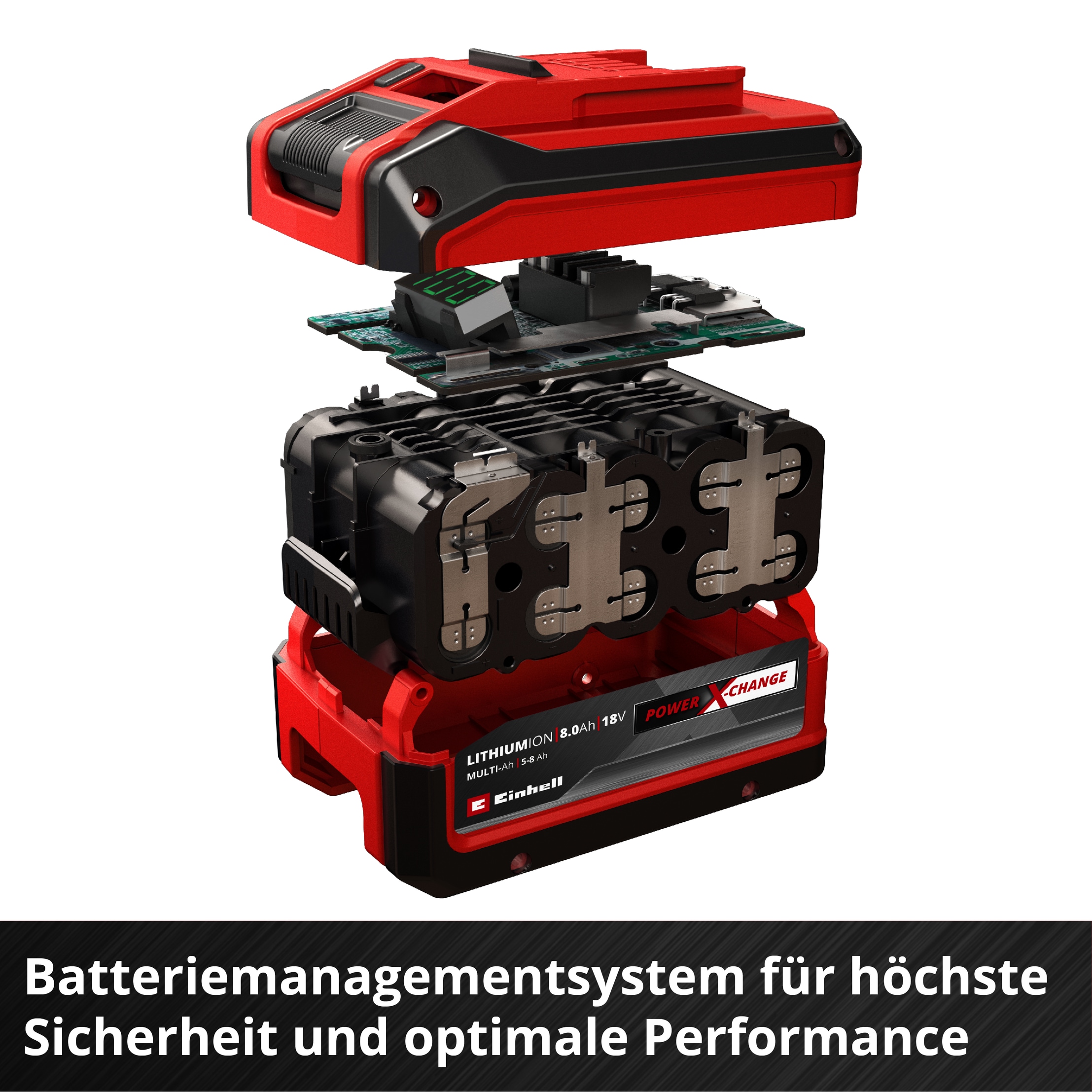 Einhell Akku »PXC+ 18V 5-8Ah MULTI«, 8000 mAh, 18,0 V, Griffmulde