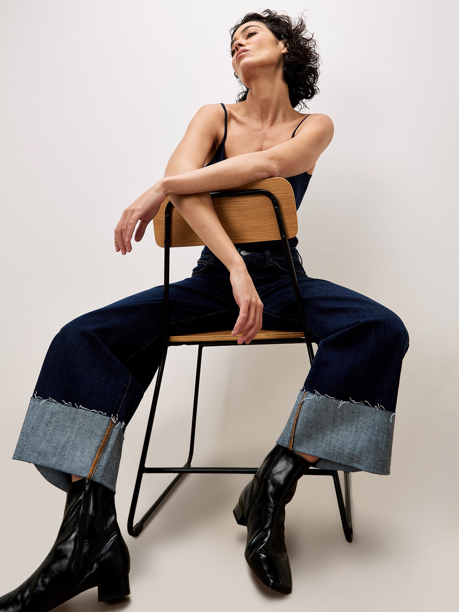 Apricot Weite Jeans »Mid waist Jeans« mit breitem Umschlag
