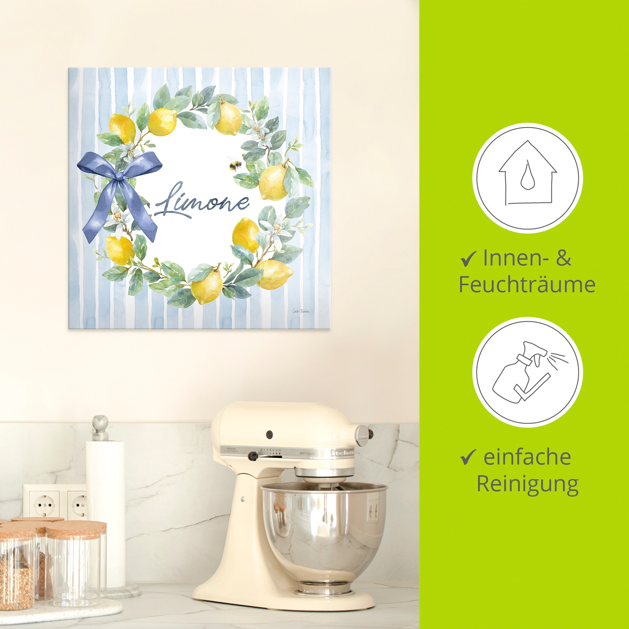 Artland Glasbild »Le Citron IV« Arrangements 1 Stk. tlg. in verschiedenen Größen