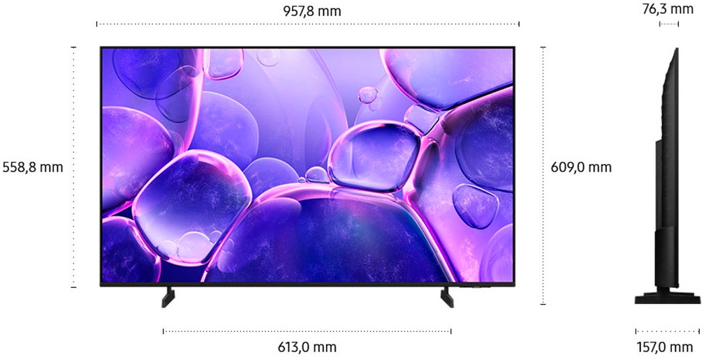 Samsung LED-Fernseher »GU43U8079FU«, 4K Ultra HD, Smart-TV, Crystal UHD, Q-Symphony, Dolby Surround Sound, Triple Tuner, Smart-Hub