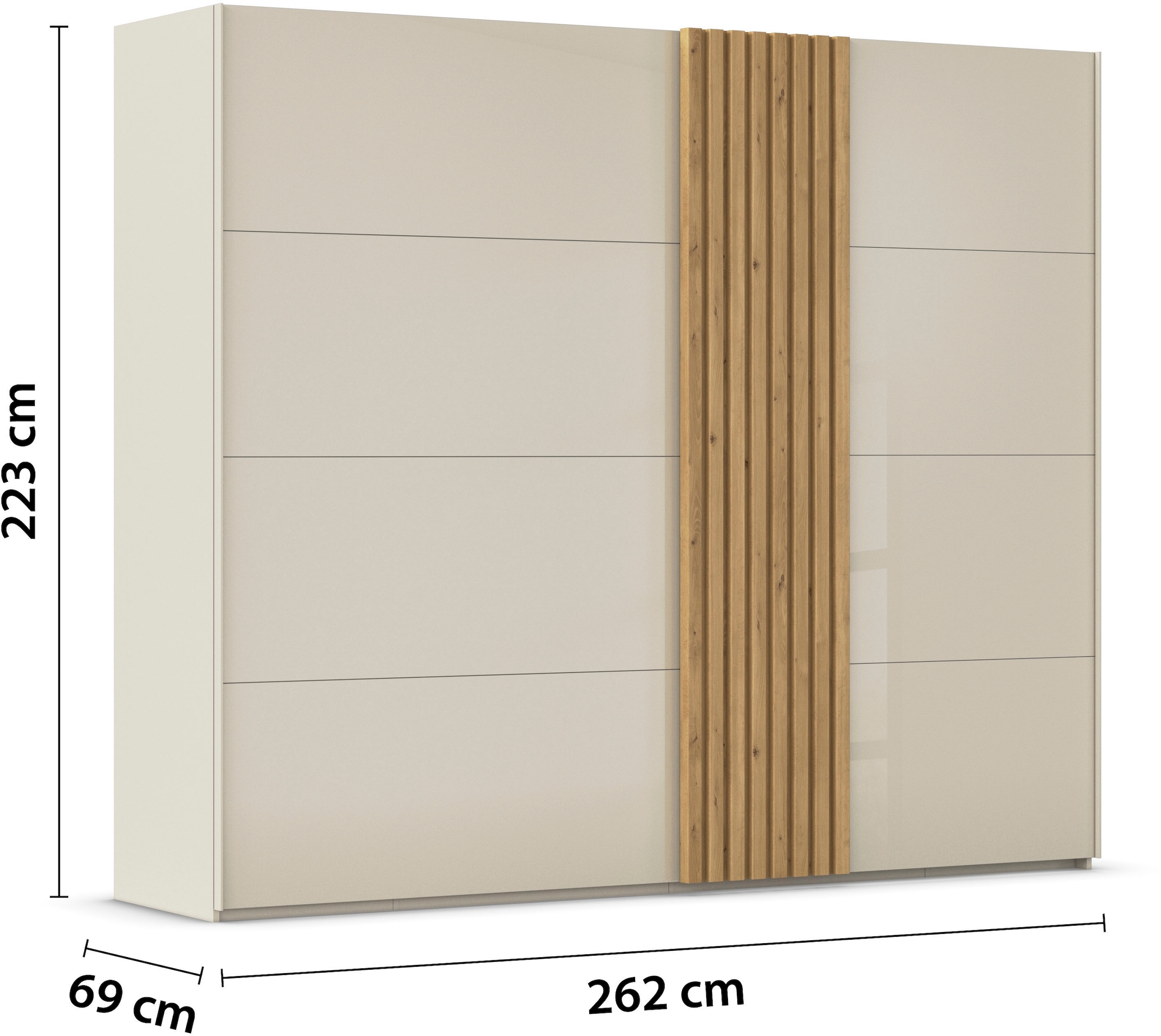 rauch Schwebetürenschrank »Kleiderschrank Schrank Garderobe Wäscheschrank TEGIO« mit hochwertigen Holzdekoraufleistung und Glasfront MADE IN GERMANY