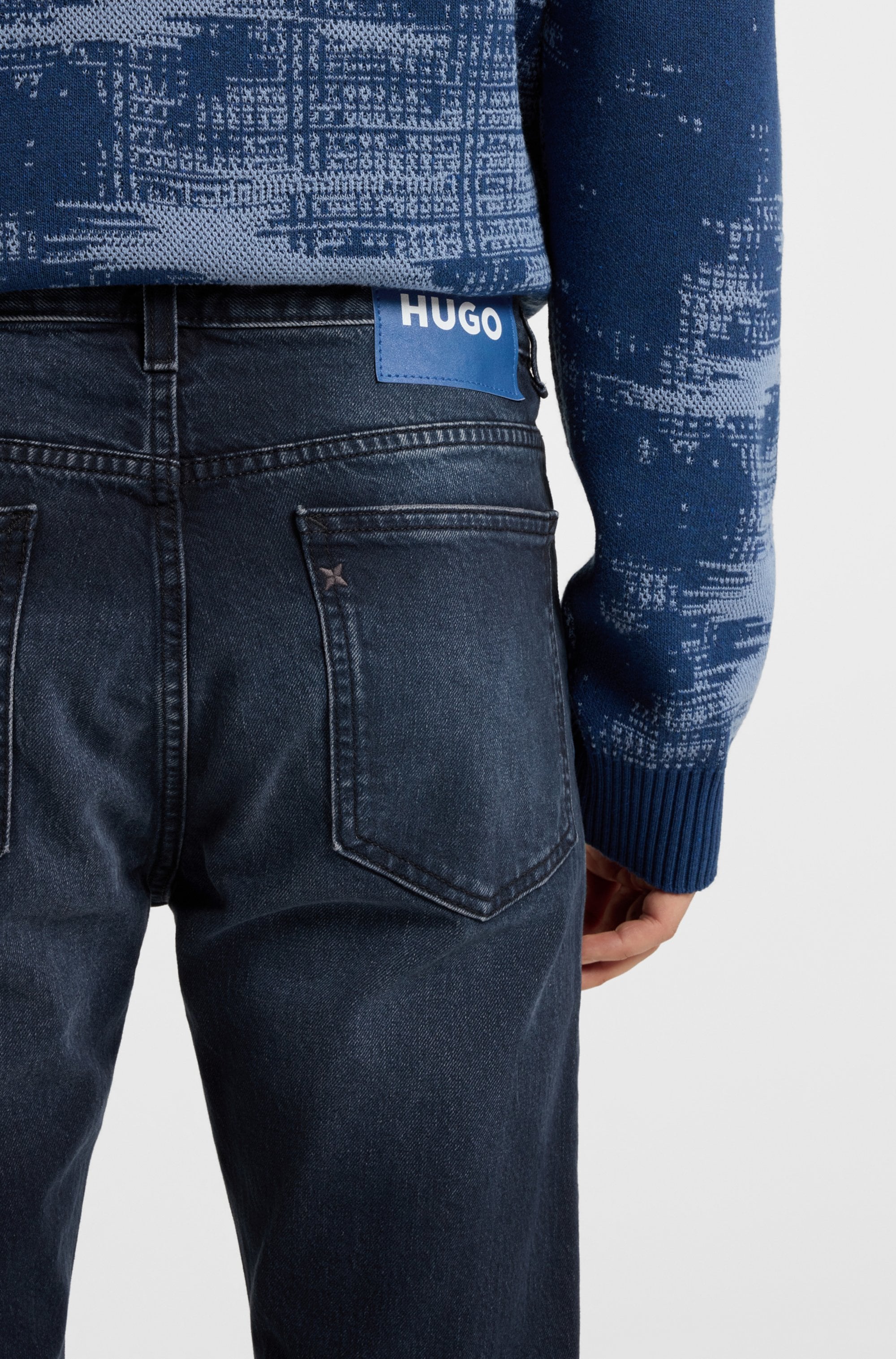 HUGO Blue Slim-fit-Jeans »Ash«, mit Stone-washed-Finish