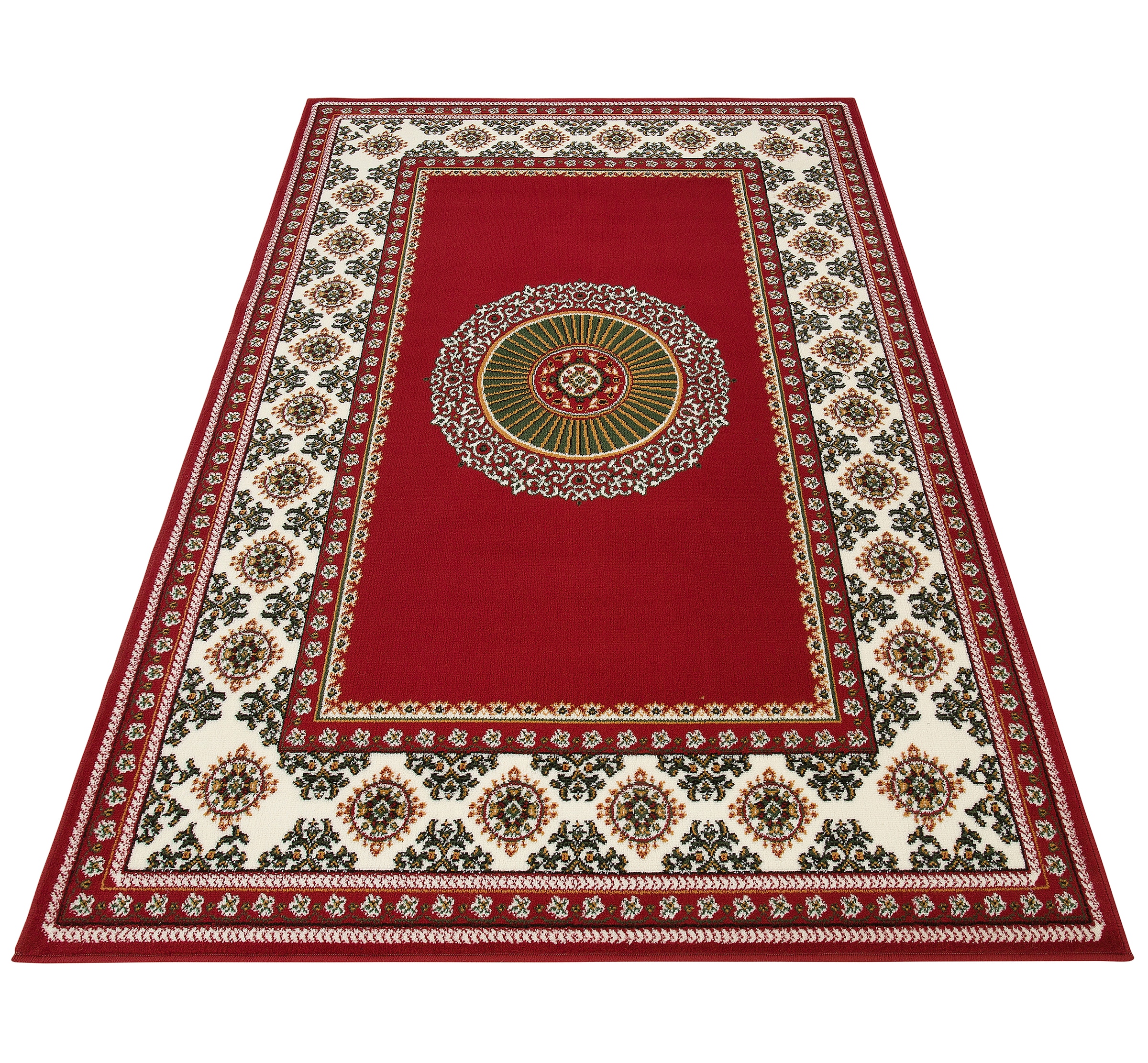 my home Teppich »Shari, Made in Belgium«, rechteckig, 7 mm Höhe, Orient-Optik, mit Bordüre, Teppich, Kurzflor, Weich, Pflegeleicht