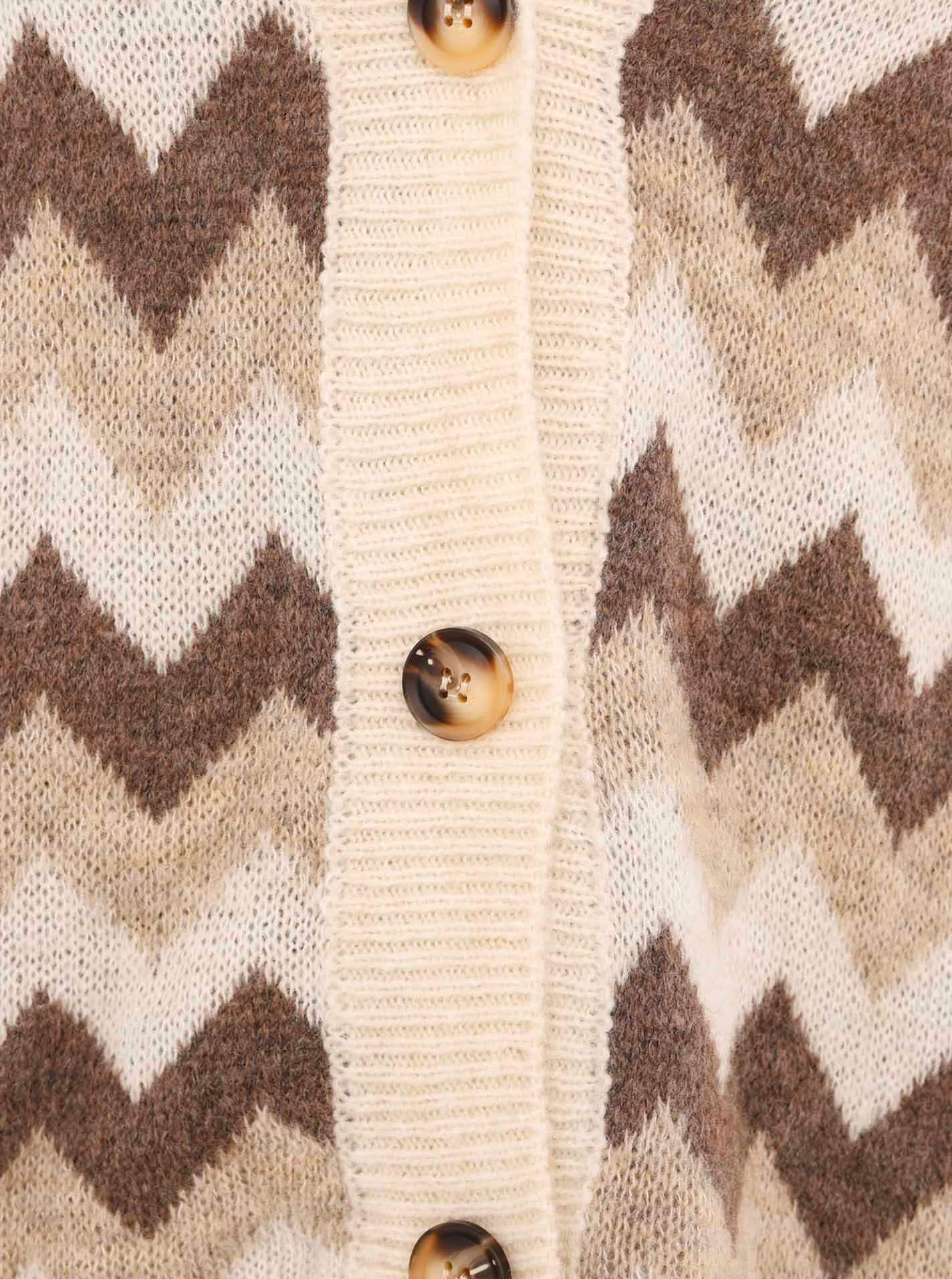 Zwillingsherz Strickjacke »"Buntes ZickZack"« Langarm, Zick-Zack-Muster, Knopfleiste, tiefer V-Ausschnitt