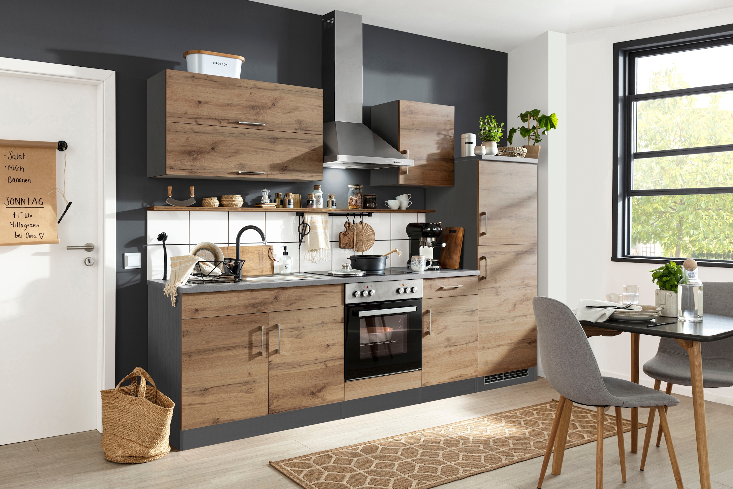 KOCHSTATION Küchenzeile »KS-Colmar« mit E-Geräten, Breite 270 cm