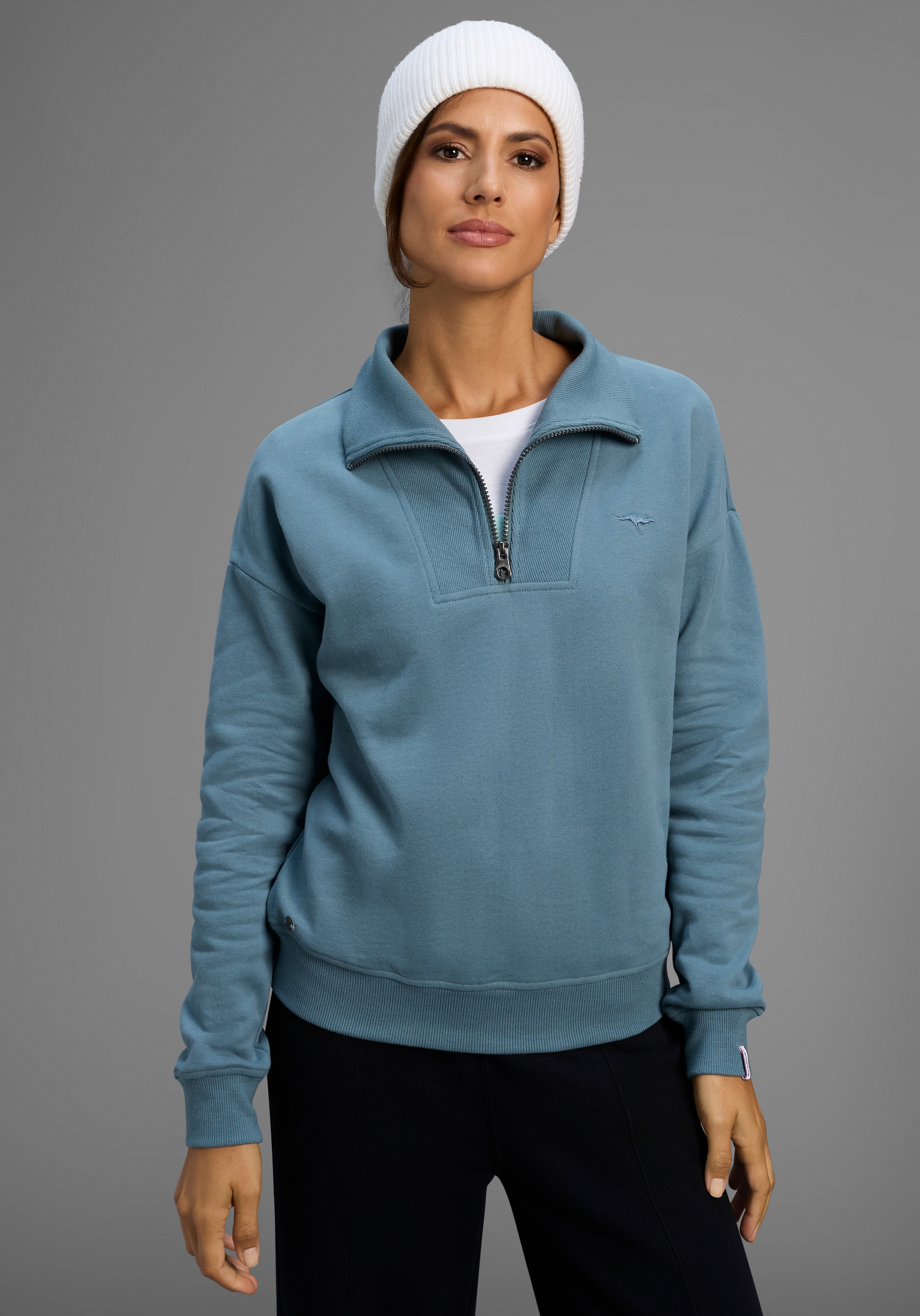 KangaROOS Sweatshirt , mit Troyer-Kragen
