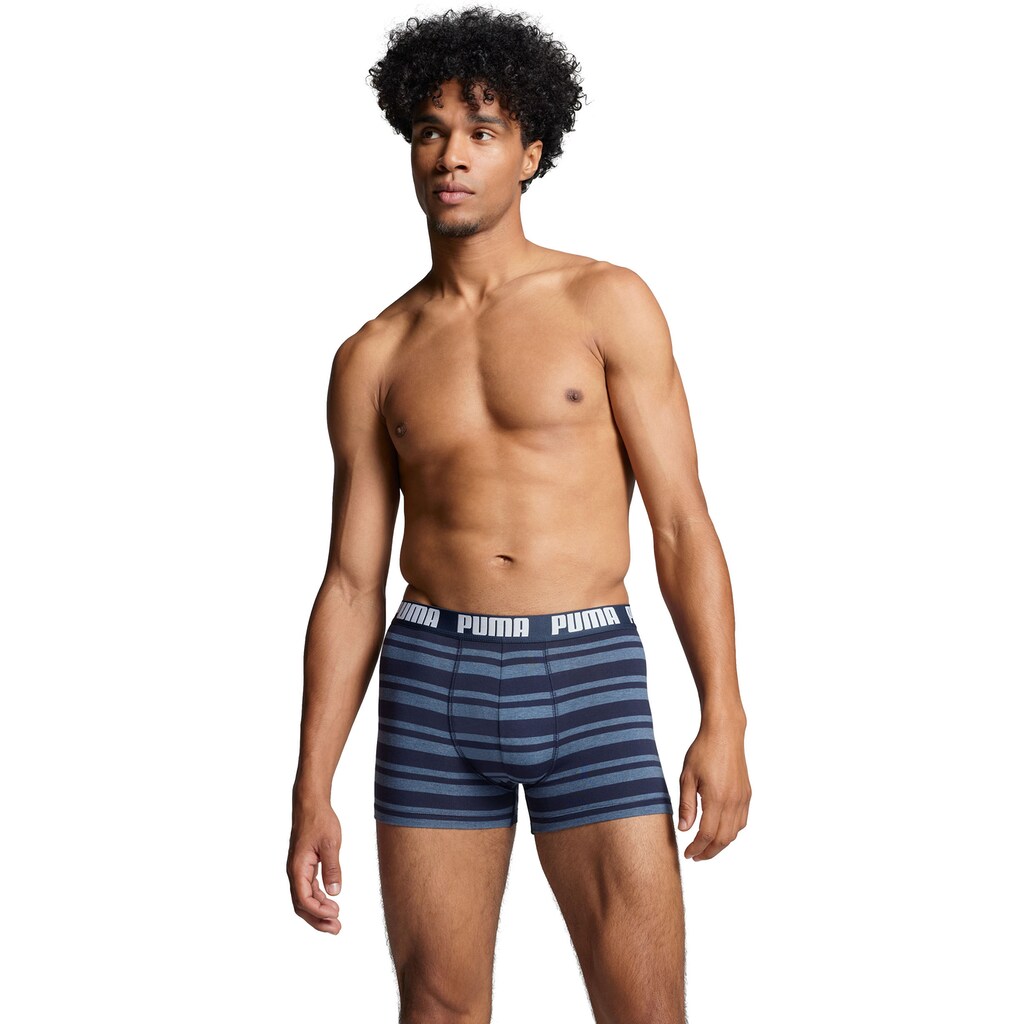 PUMA Boxer, (Packung, 2 St.), Streifen und Uni