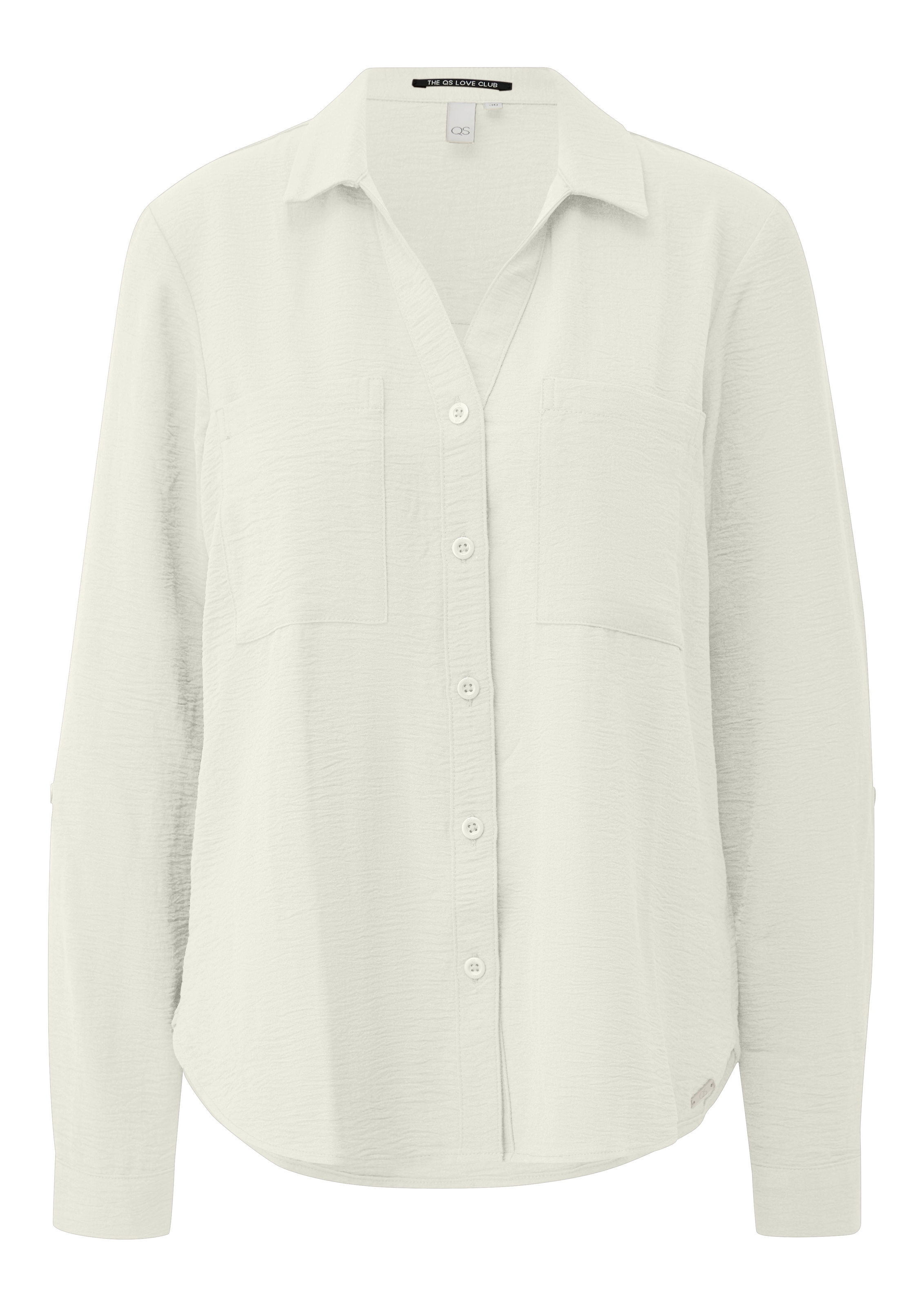 QS Langarmbluse mit Knopfleiste und Brusttaschen