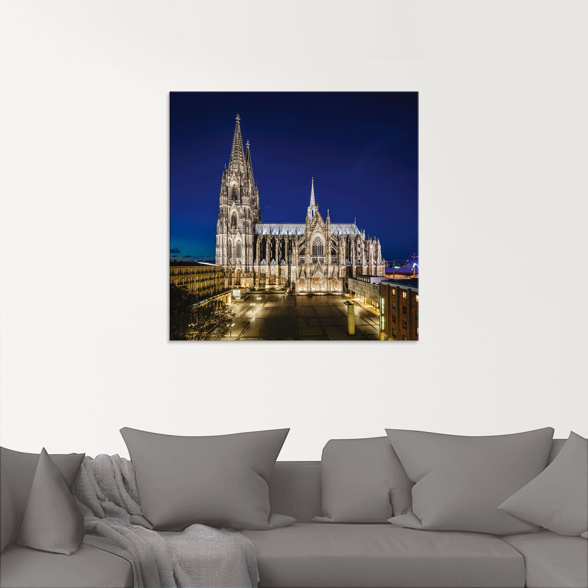 Artland Glasbild »Kölner Dom am Abend« Gebäude 1 Stk. tlg. in verschiedenen Größen