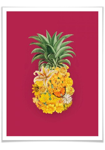 Poster »Ananas Blume Pink«, Blumen, (1 St.)