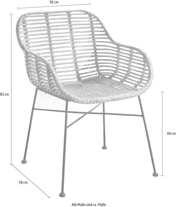 SIT Rattanstuhl »Rattan Vintage«, (Set), 2 St., mit Armlehnen, Shabby Chic,  Vintage bei OTTO