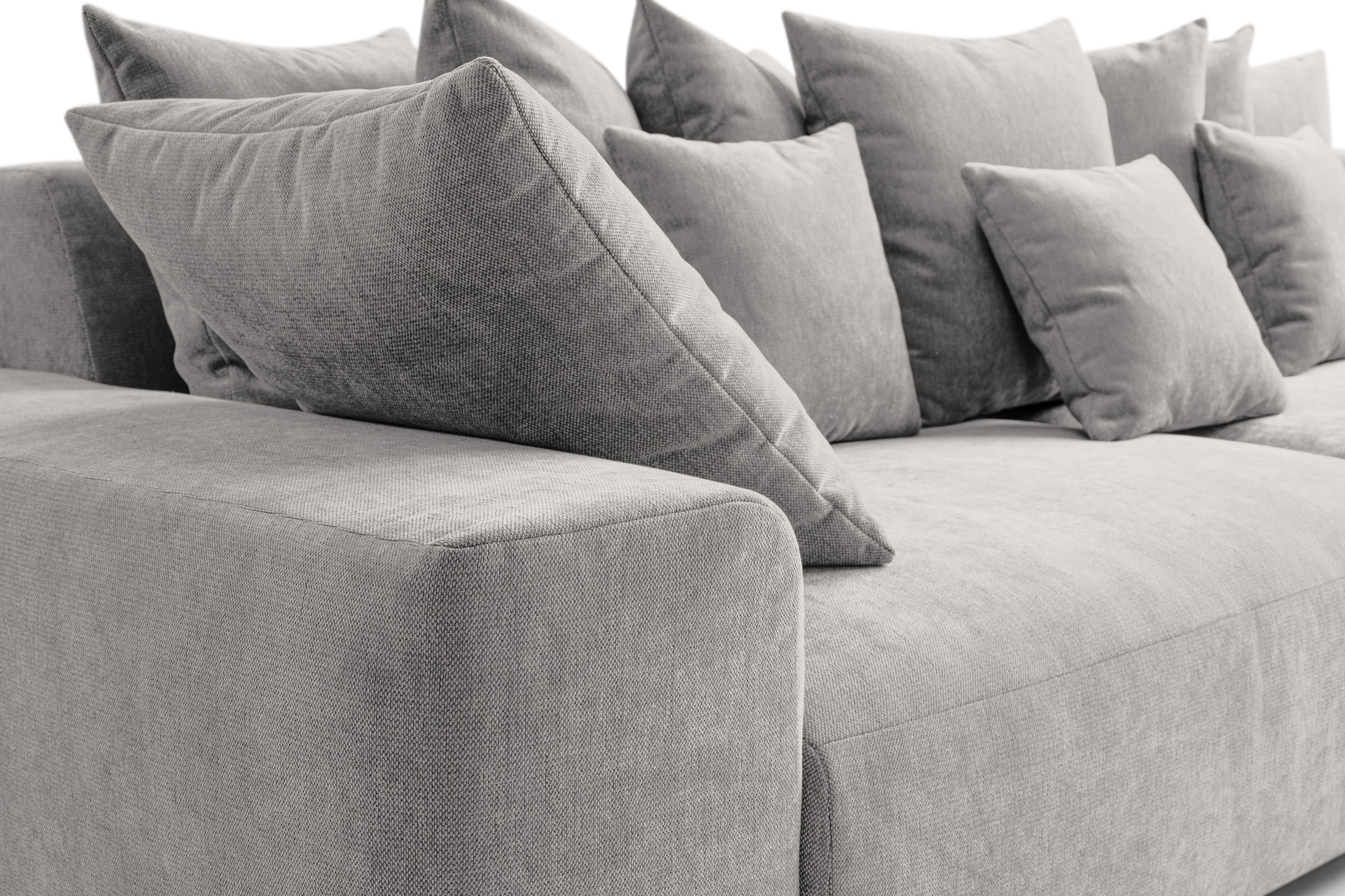 WERK2 Big-Sofa »Maxi B, Breite 290 cm«, Maximaler Kuschelkomfort: XXL-Sofa mit 78 cm Sitztiefe & 12 Kissen