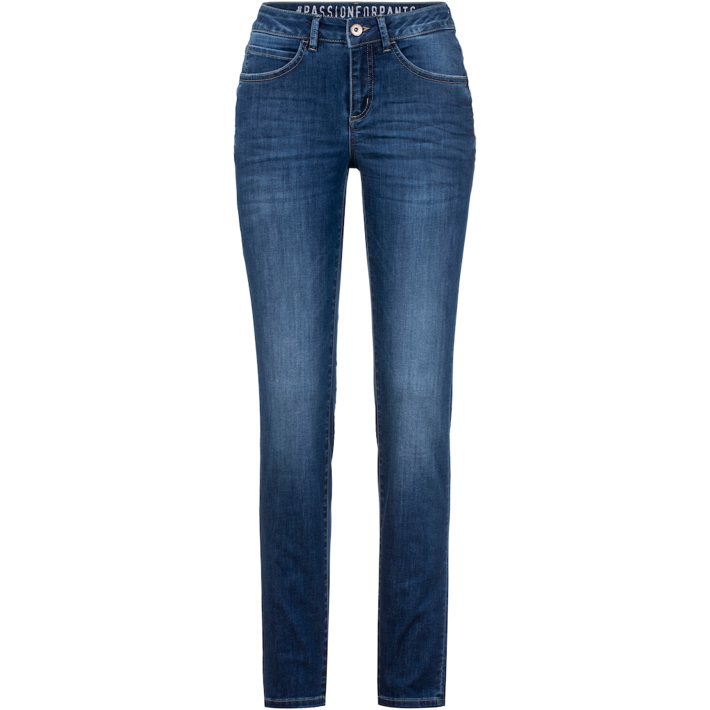 Stehmann Slim-fit-Jeans »Peggy«, in mittelblauer Waschung mit Used-Effekten
