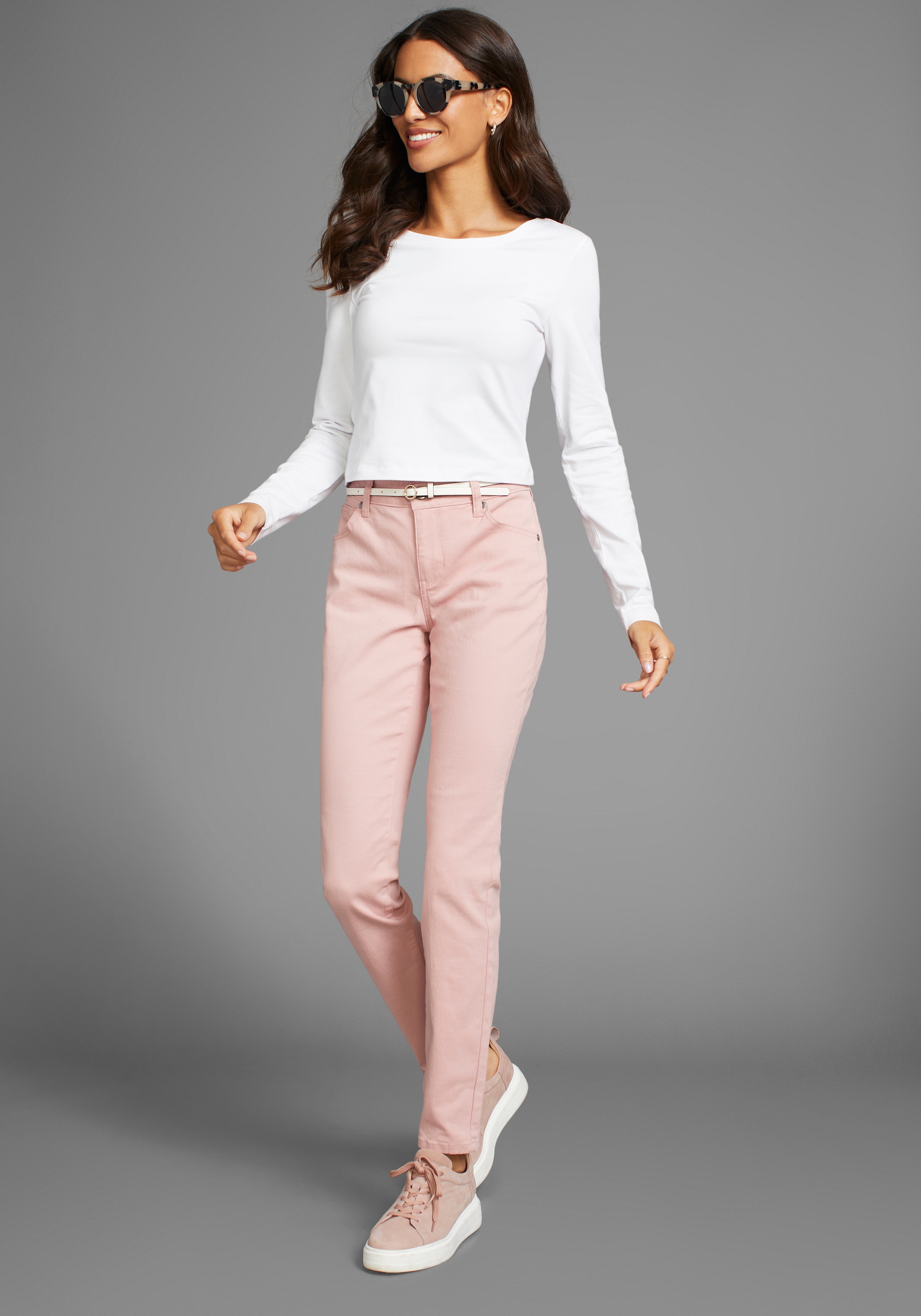 Laura Scott Langarmshirt »cropped«, (3-er Pack), in modischer Kurzform, Jersey