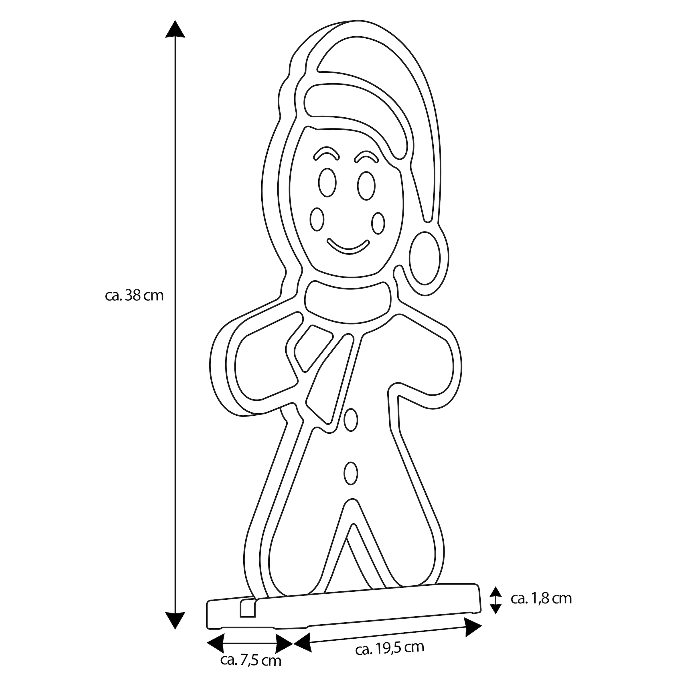 my home LED Dekofigur »LED-Lebkuchenmann Evaya« LED-Modul Warmweiß Tiefenillusion mit 3D-Effekt, von beiden Seiten zu sehen