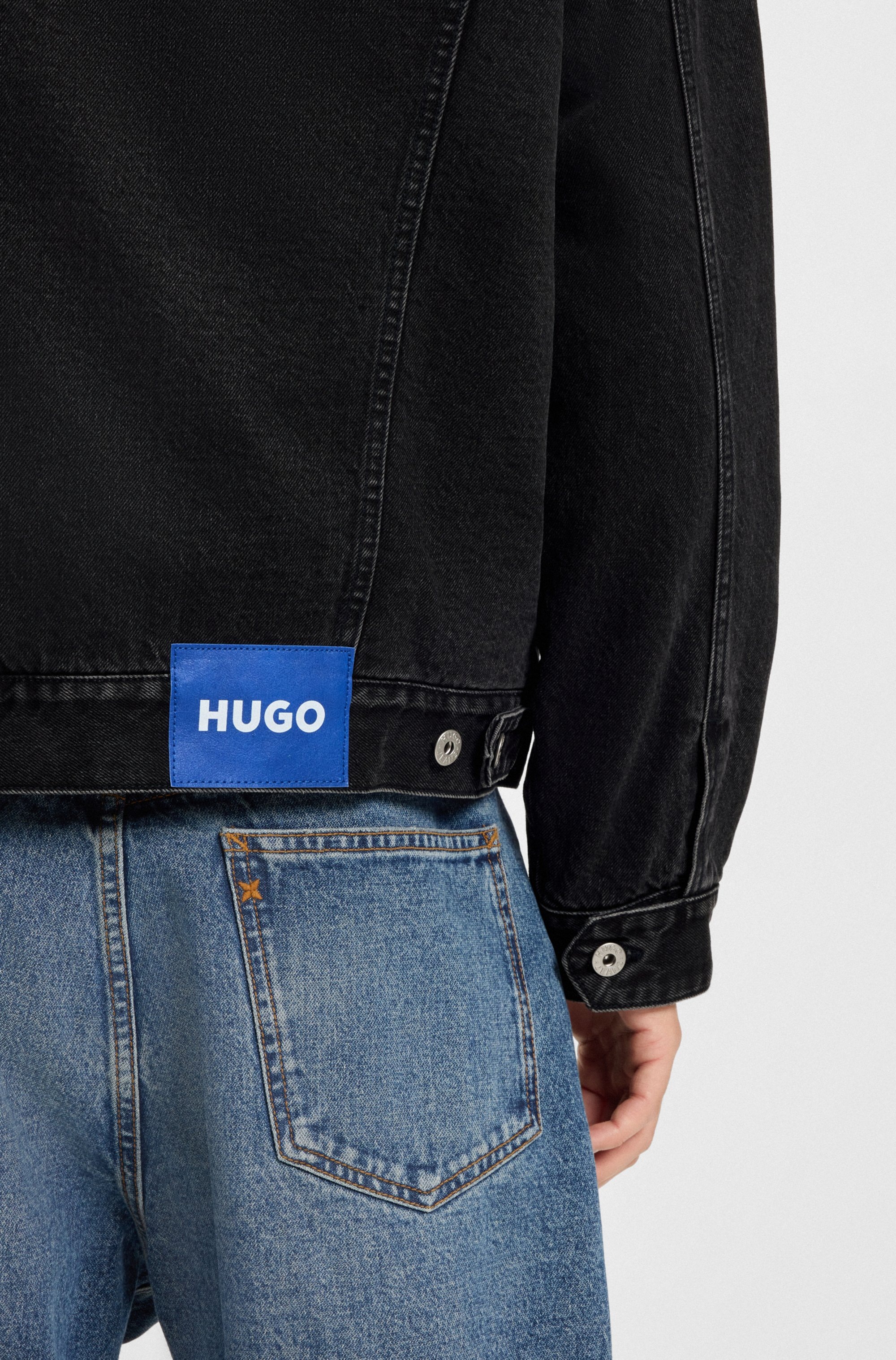 HUGO Blue Jeansjacke »Dex«, warm gefüttert, regular fit, stone washed