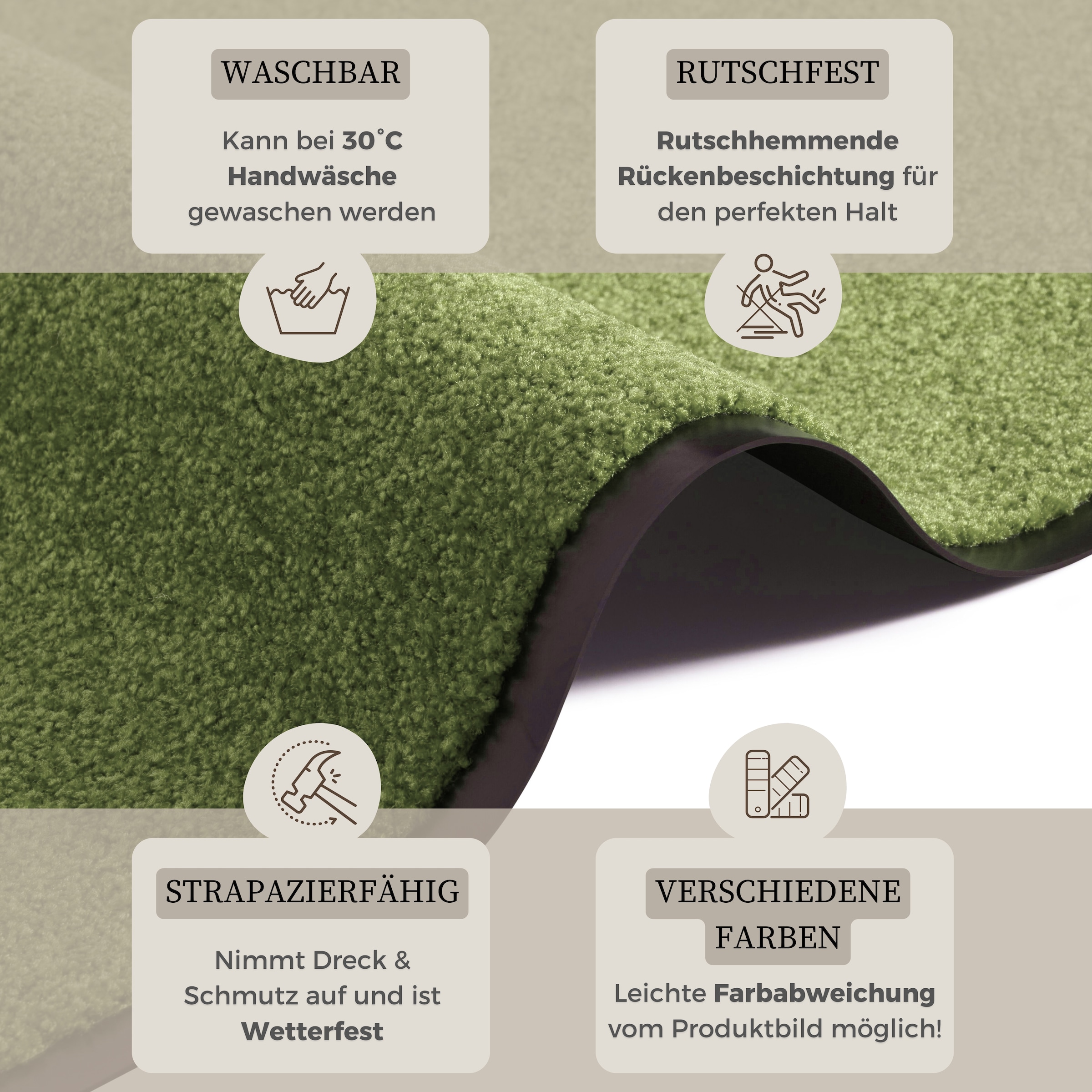 OTTO home Fußmatte »Clean & Walk« rechteckig 7 mm Höhe Schmutzfangmatte, Türmatte, In- und Outdoor, Teppich, Läufer, waschbar