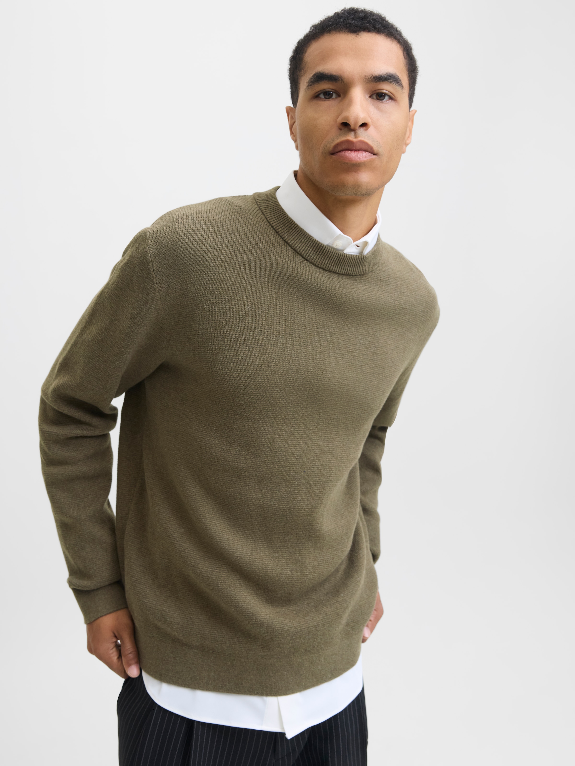 Jack & Jones Rundhalspullover »JPRBLAMILANO STITCH KNIT CREW NECK SN« Baumwolle, relaxed fit