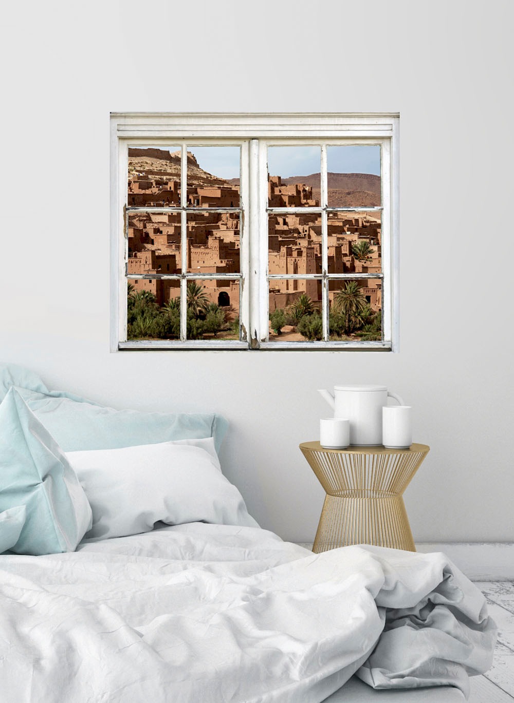queence Wandsticker »Stadt«, Wandsticker, Wandbild, selbstklebend, 3D, Fenster
