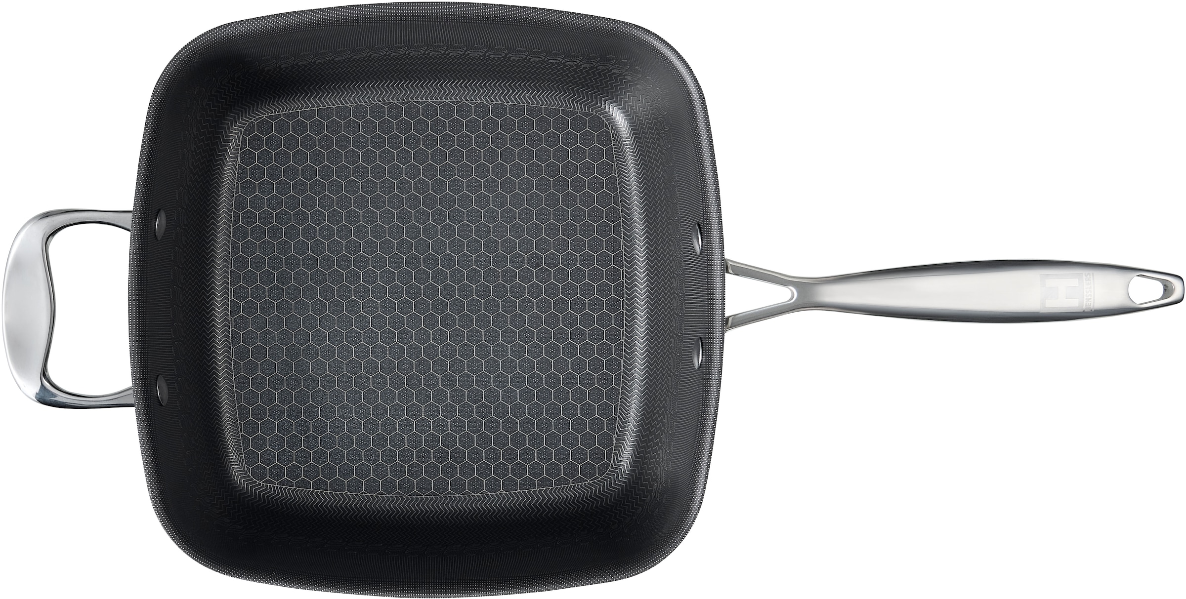 HENSSLERS Servierpfanne »HENSSLERS Edelstahl Viereck-Hochrandpfanne mit Glasdeckel« Edelstahl 4 Stk. tlg. inklusive Dünst- und Grilleinsatz