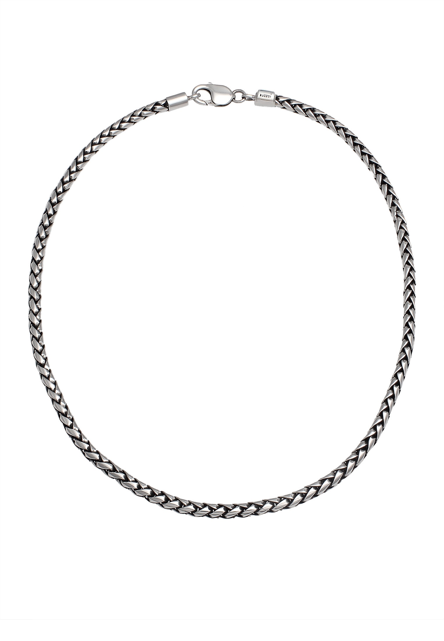 Kuzzoi Silberkette »Halskette Herren Zopfkette Trend Oxidiert Massiv 925 Silber«