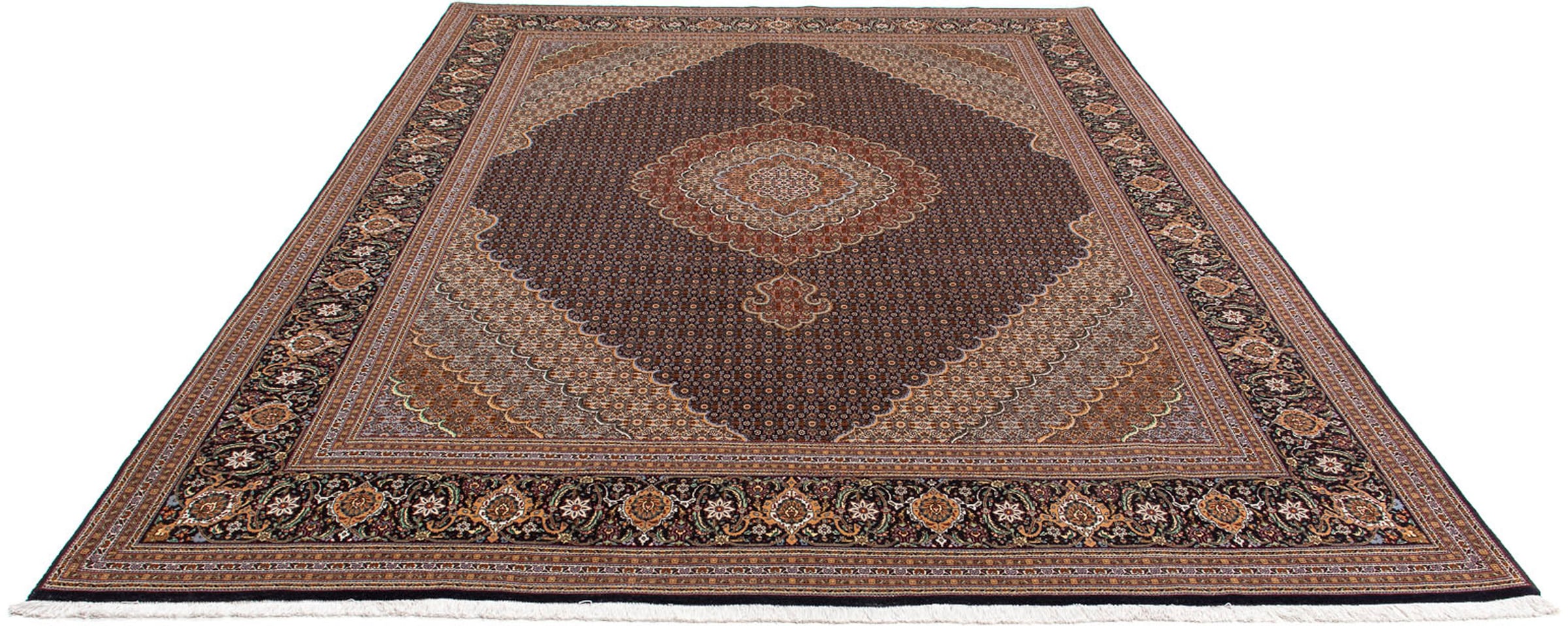 Orientteppich »Perser - Täbriz - 360 x 253 cm - dunkelbraun«, rechteckig, Wohnzimmer,...