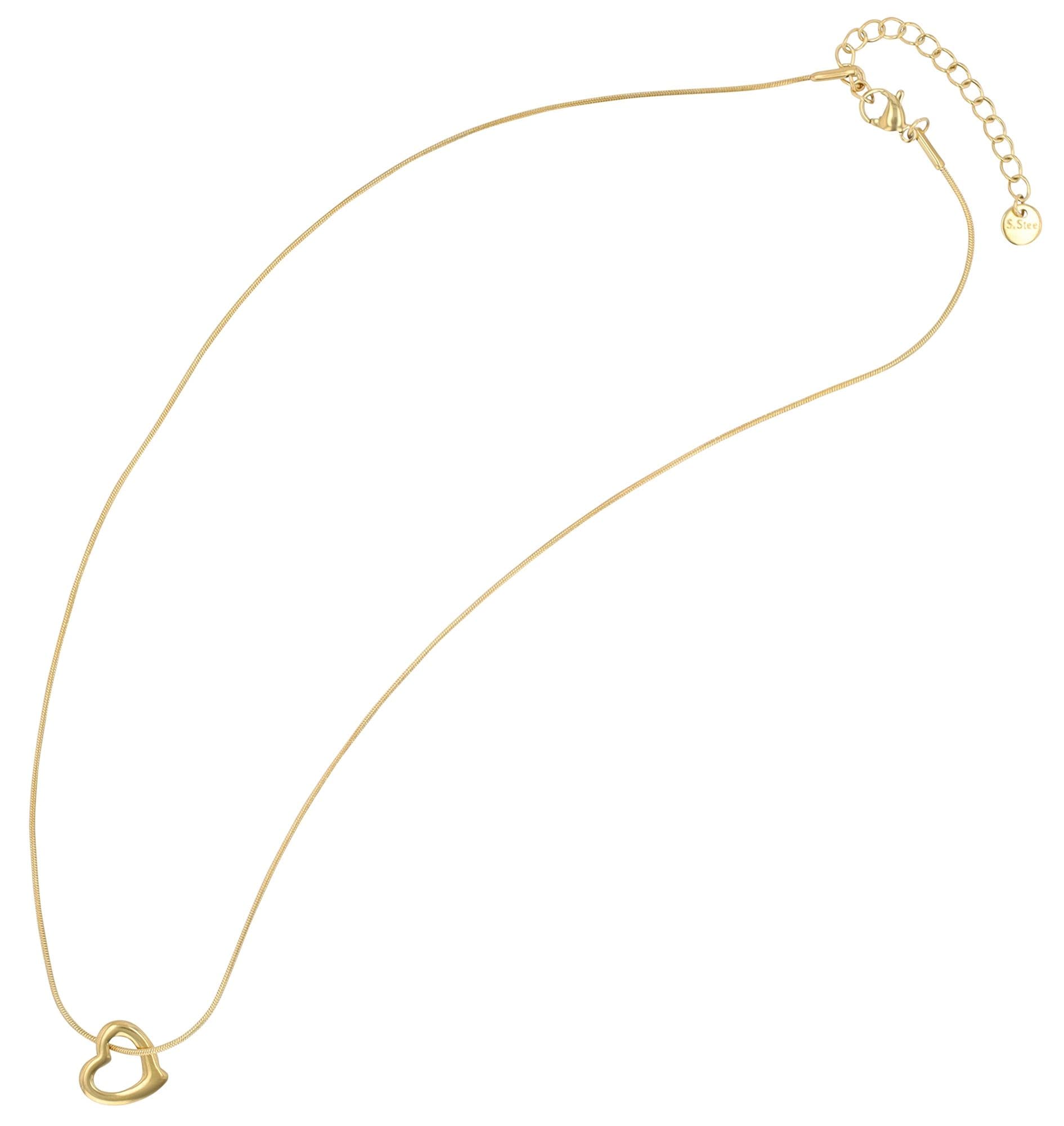 Adelia´s Gliederkette »Damen Halskette ¿ Herz aus Edelstahl 43+5«