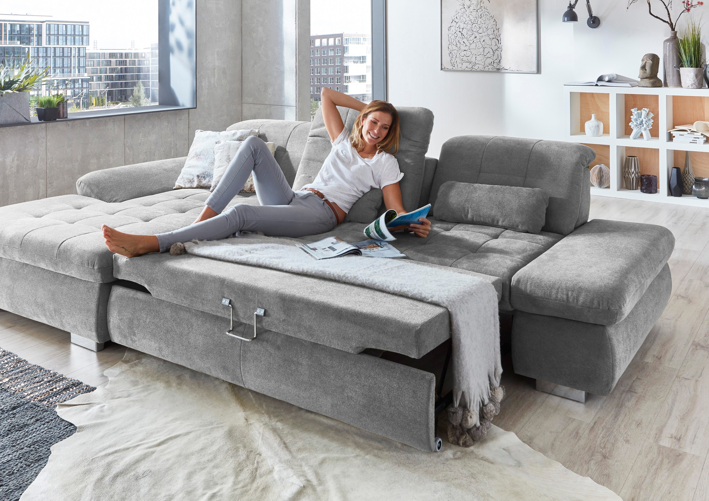 Die PlanBar Ecksofa »MP-IN17004 L-Form«, wahlweise mit Funktion, Federkern