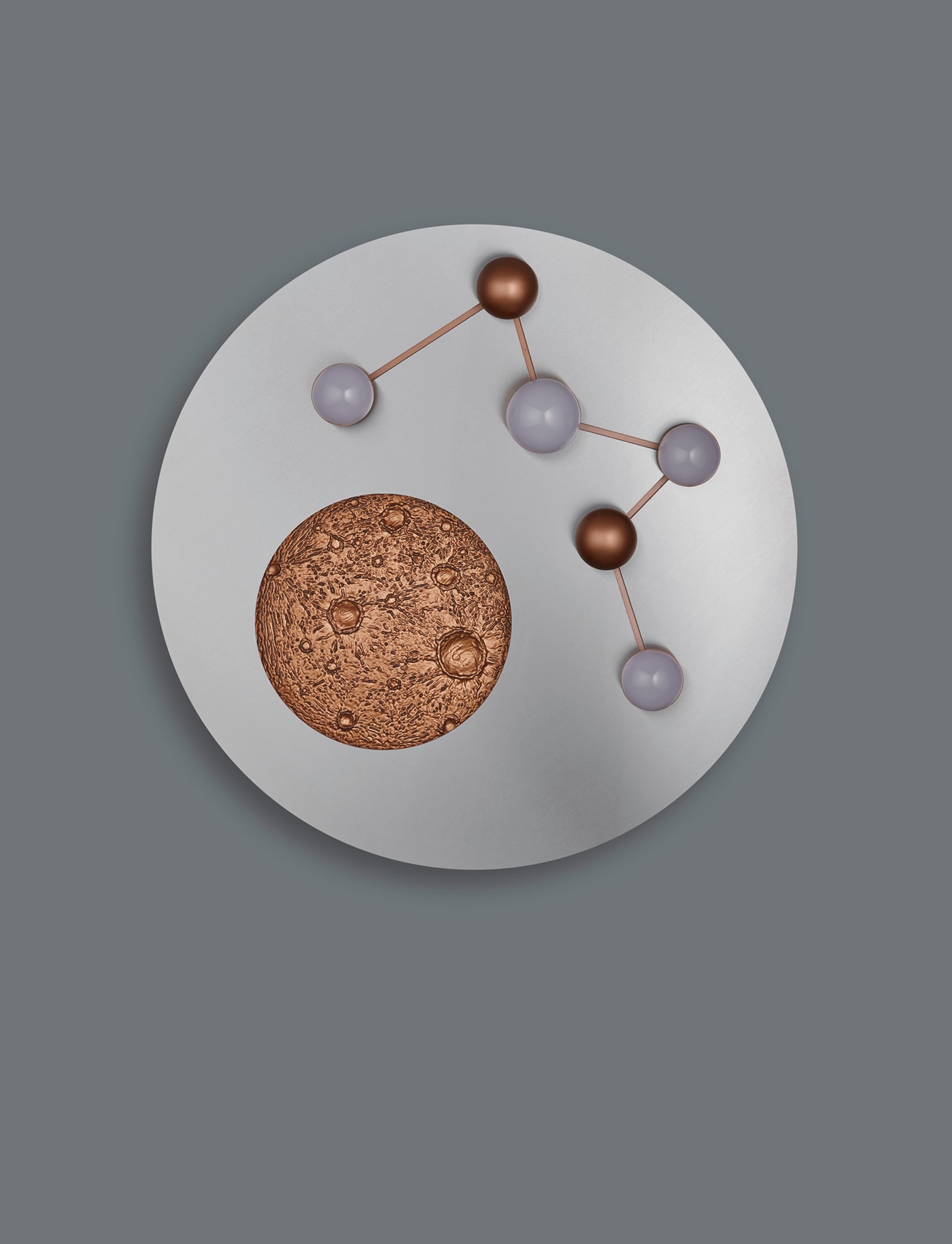 TRIO Leuchten LED Deckenleuchte »ZODIAC, Deckenlampe Mond Sterne, indirektes Licht, dimmbar CCT LED 42W« LED-Board 1 Stk. warmweiß - kaltweiß LED Deckenlampe Schlafzimmer Ø 50cm, Lichtfarbe einstellbar, Mondoptik