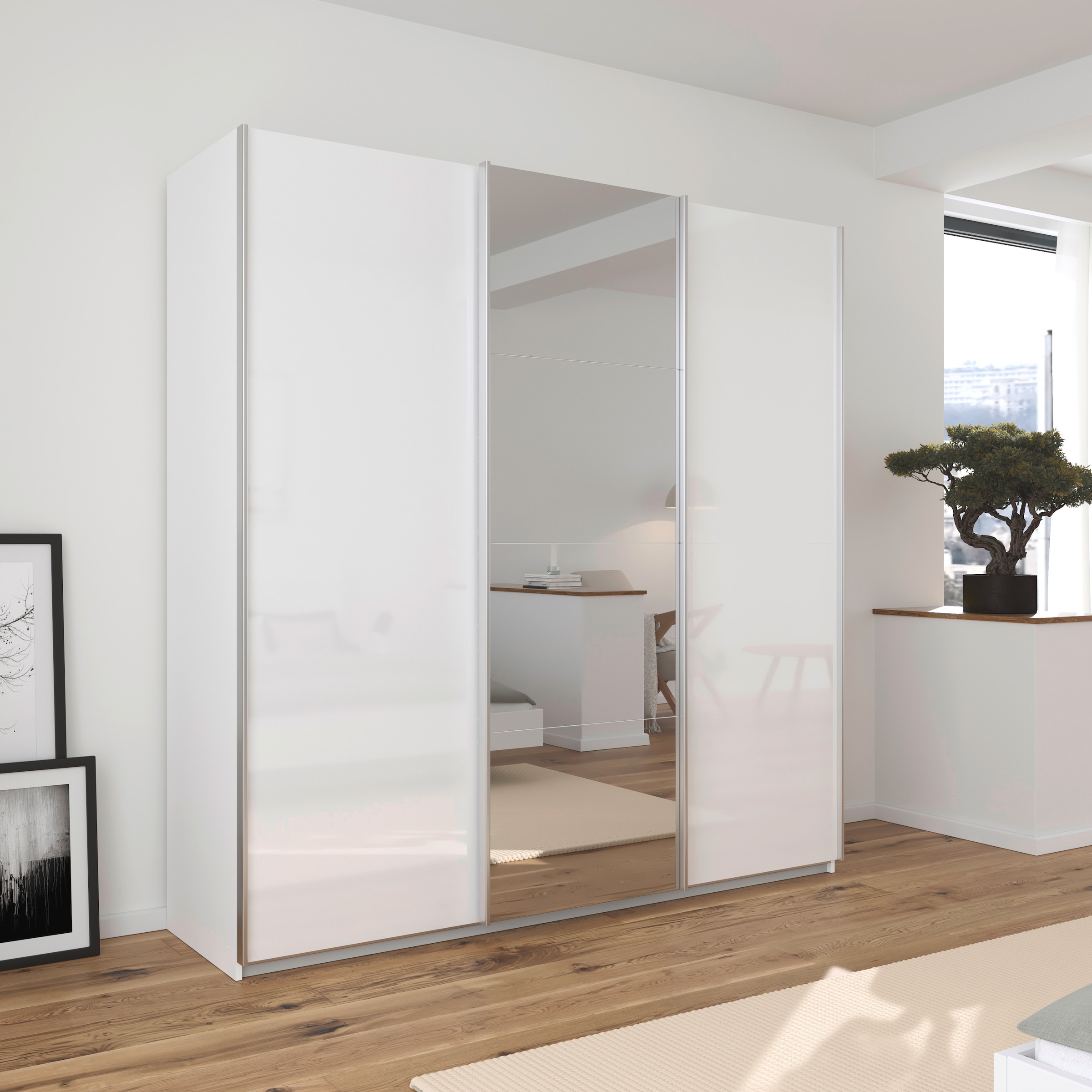rauch Schwebetürenschrank »Kleiderschrank Schrank Garderobe AGORDO«, Top Innenausstattung, in 4 Breiten und 2 Höhen MADE IN GERMANY