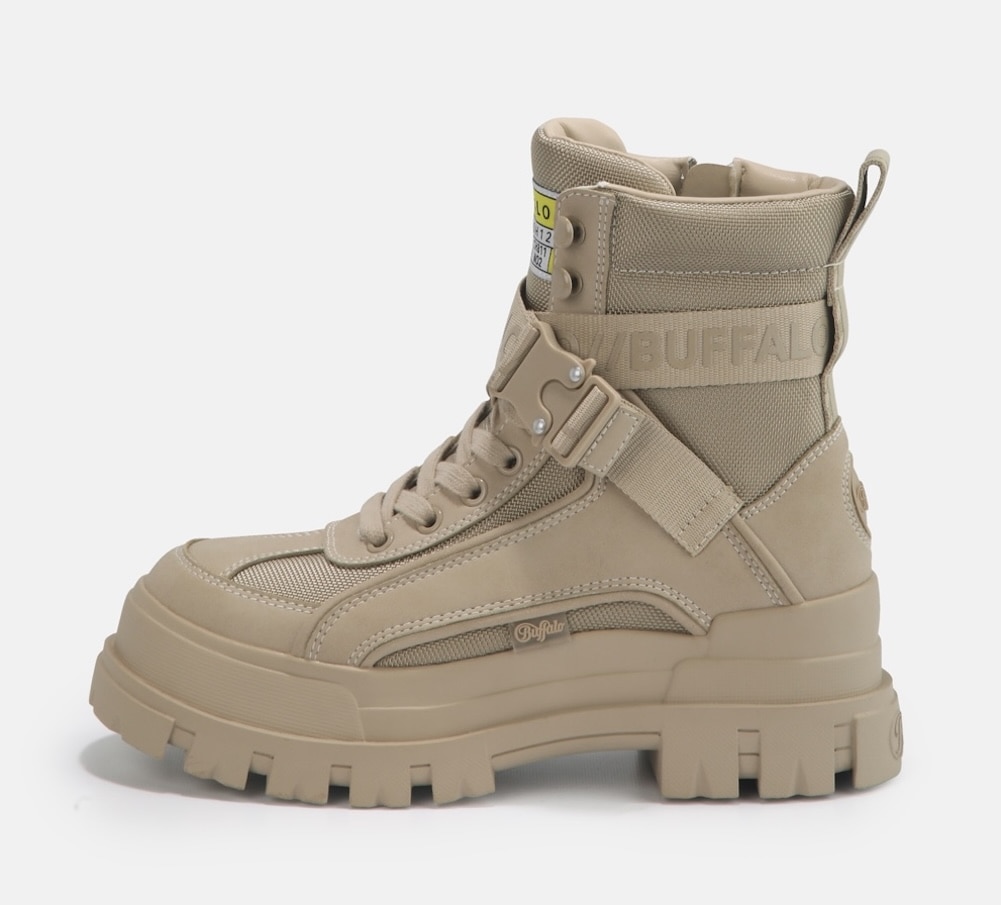 Buffalo Winterboots »Aspha Com1 Vegan«  Schnürstiefelette, Plateauboots mit Innen-Reißverschluss