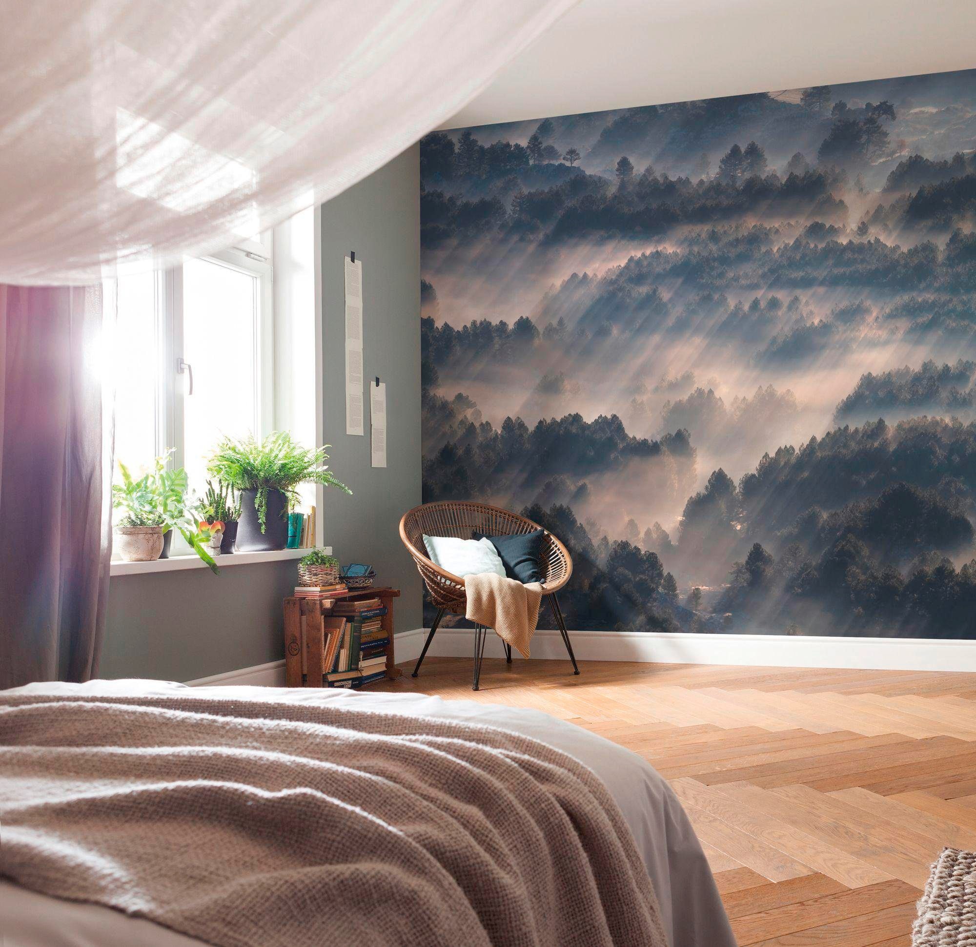 Komar Vliestapete »Digitaldruck Vlies - Rays - Größe 300 x 250 cm«, bedruckt, Wohnzimmer, Schlafzimmer