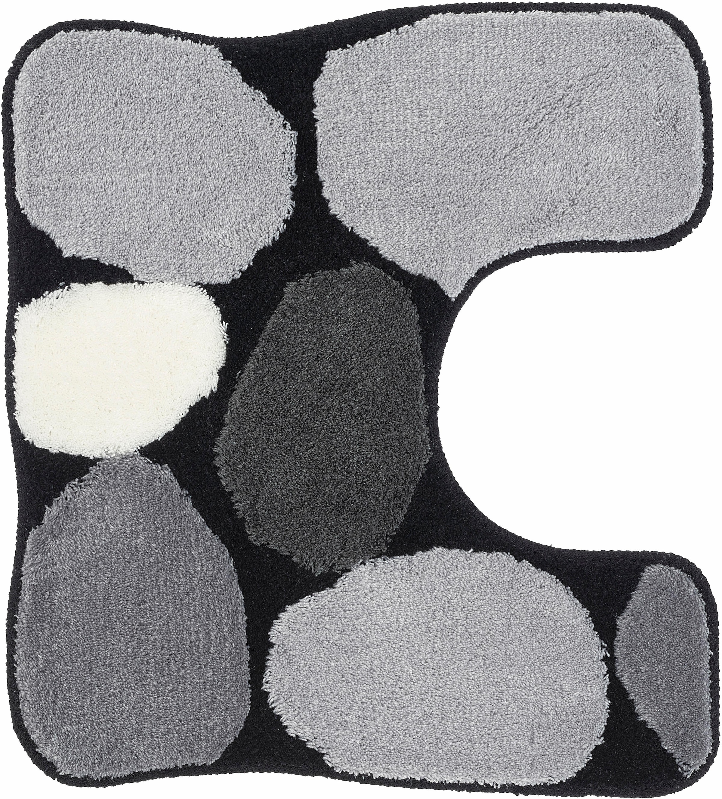 Kleine Wolke Badematte »Stone«, rutschhemmend beschichtet, fußbodenheizungsgeeignet, Badteppich, Stein Optik, Hoch-Tief Effekt, waschbar