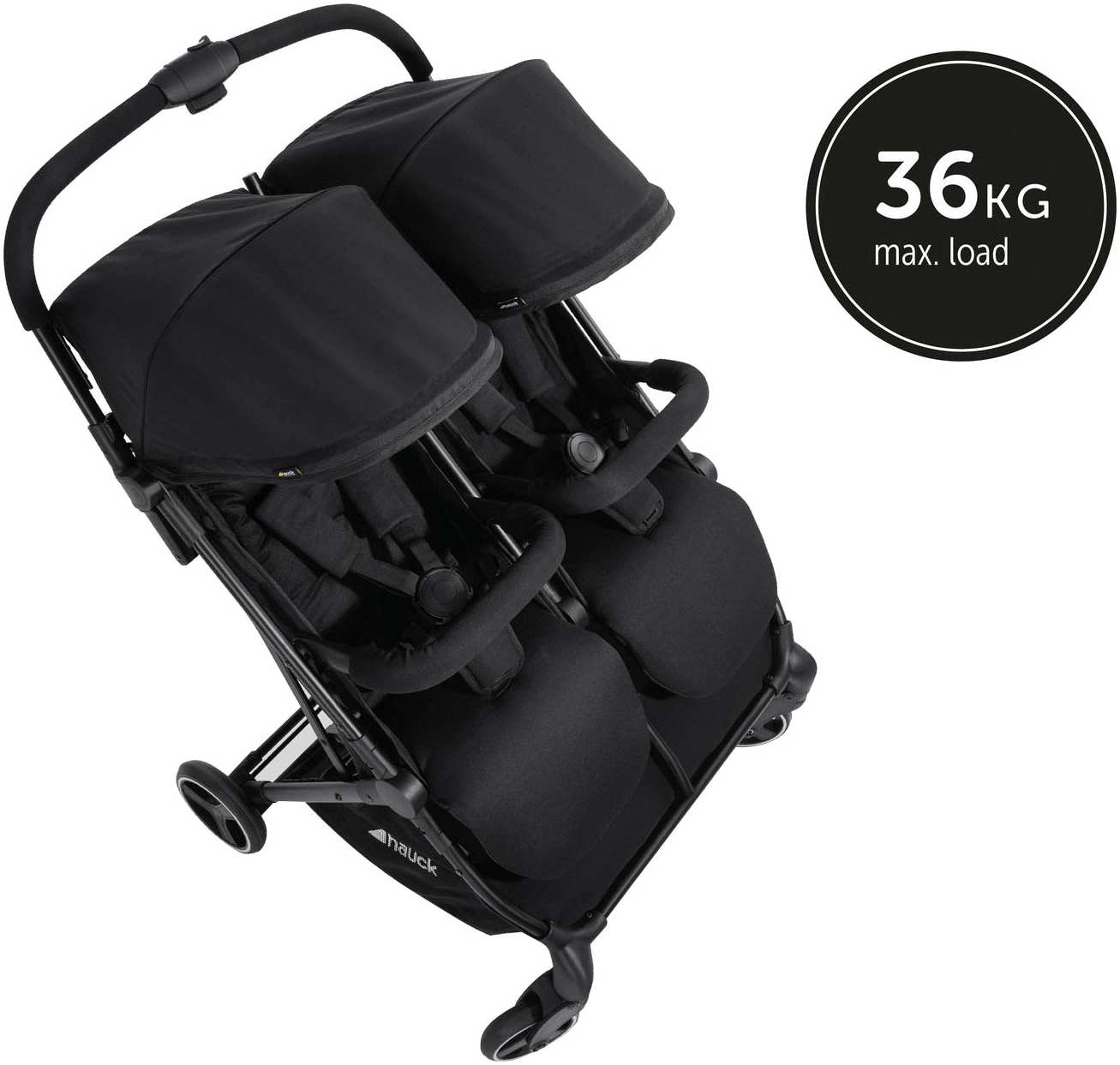 Hauck Zwillingsbuggy »Swift X Duo, black«, 30 kg, extrem schmal