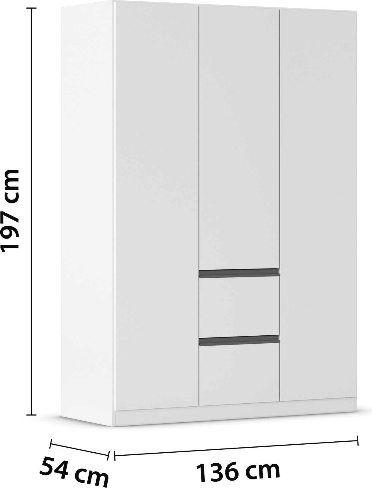 rauch Drehtürenschrank »Kleiderschrank Schrank Garderobe Wäscheschrank BRISTOL in 2 Breiten«, grifflose Front mit Push-to-Open Funktion in 2 Breiten MADE IN GERMANY