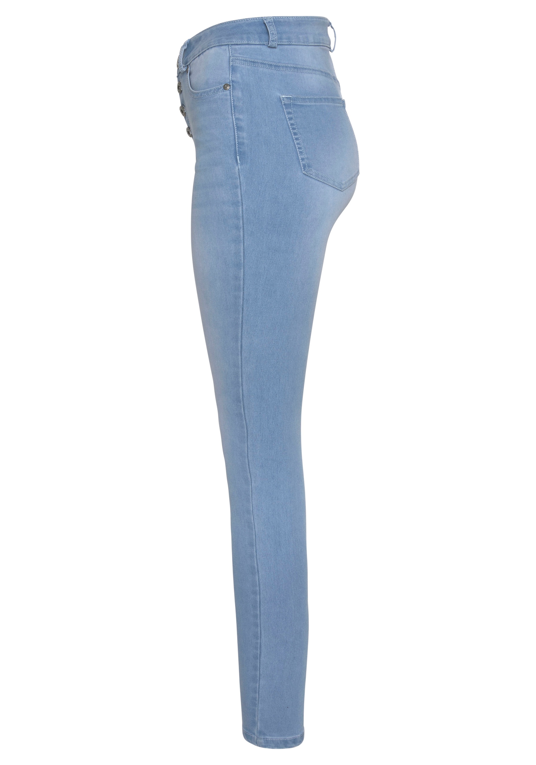 Arizona Skinny-fit-Jeans »Ultra Stretch«, OTTO durchgehender High Knopfleiste im Shop mit Online Waist
