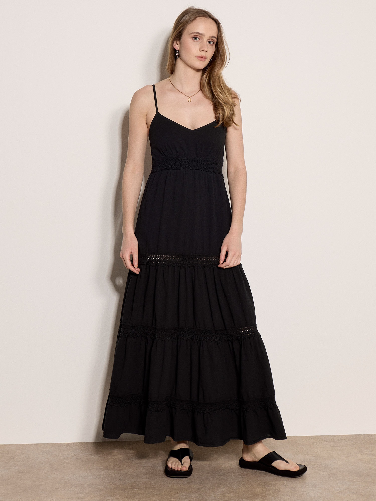 Apricot Maxikleid »Midikleid« mit Häkelverzierung